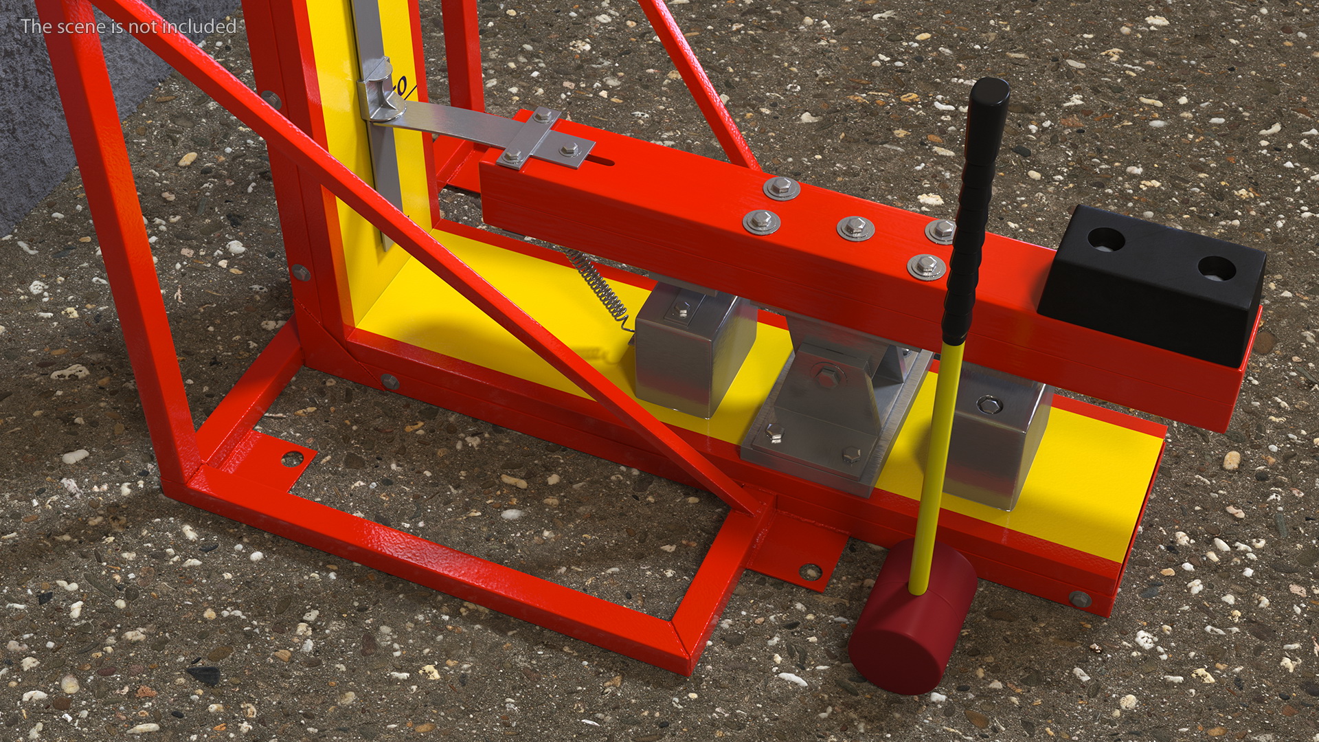 3D model Vintage High Striker Machine with Hammer