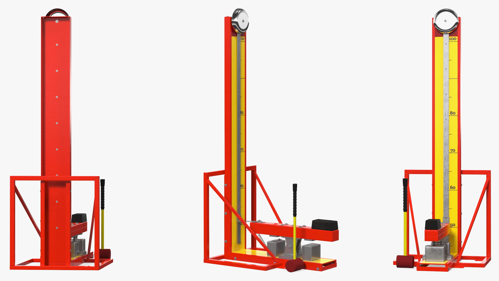 3D model Vintage High Striker Machine with Hammer