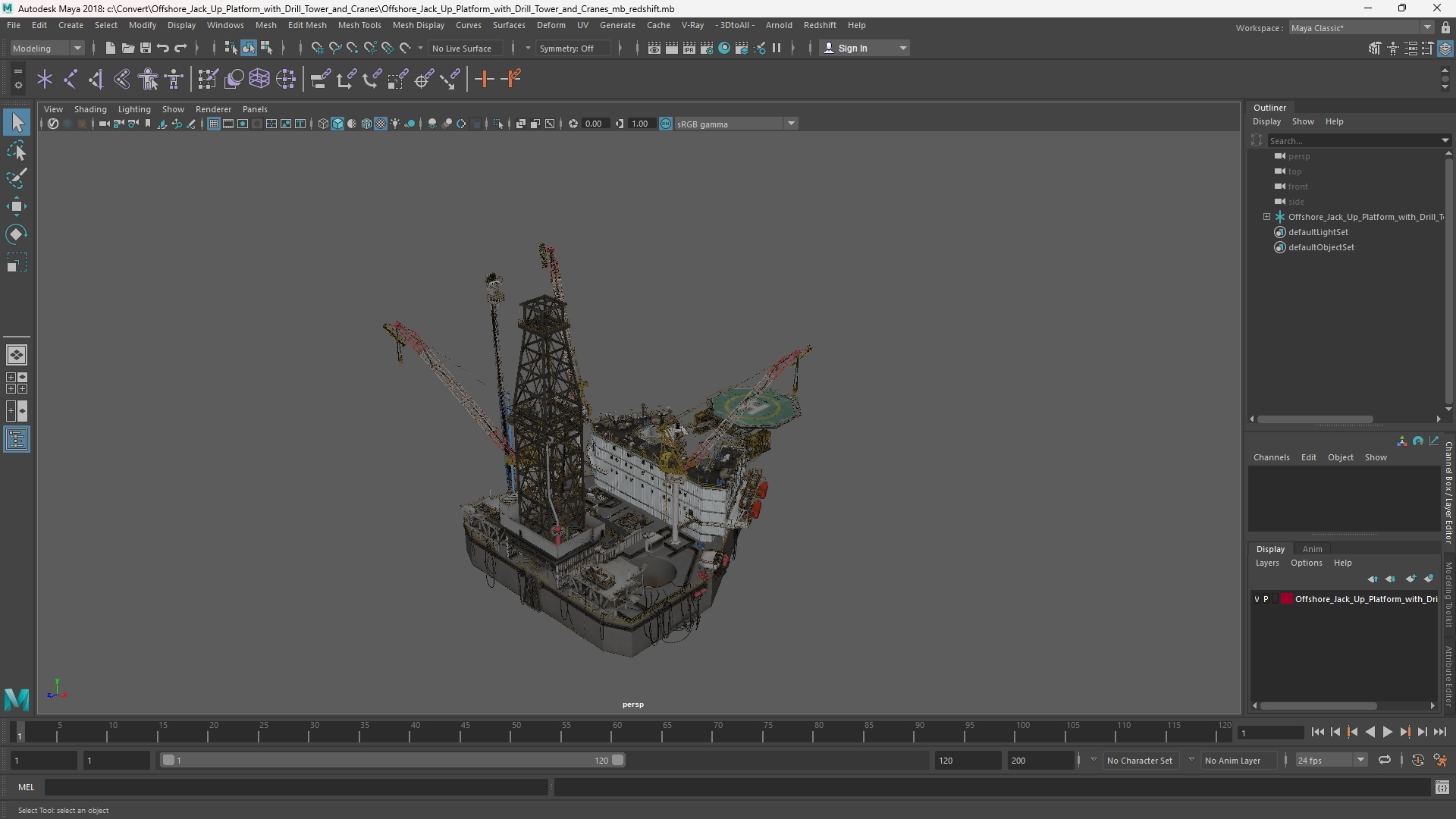 Offshore Jack Up Platform with Drill Tower and Cranes - view 11