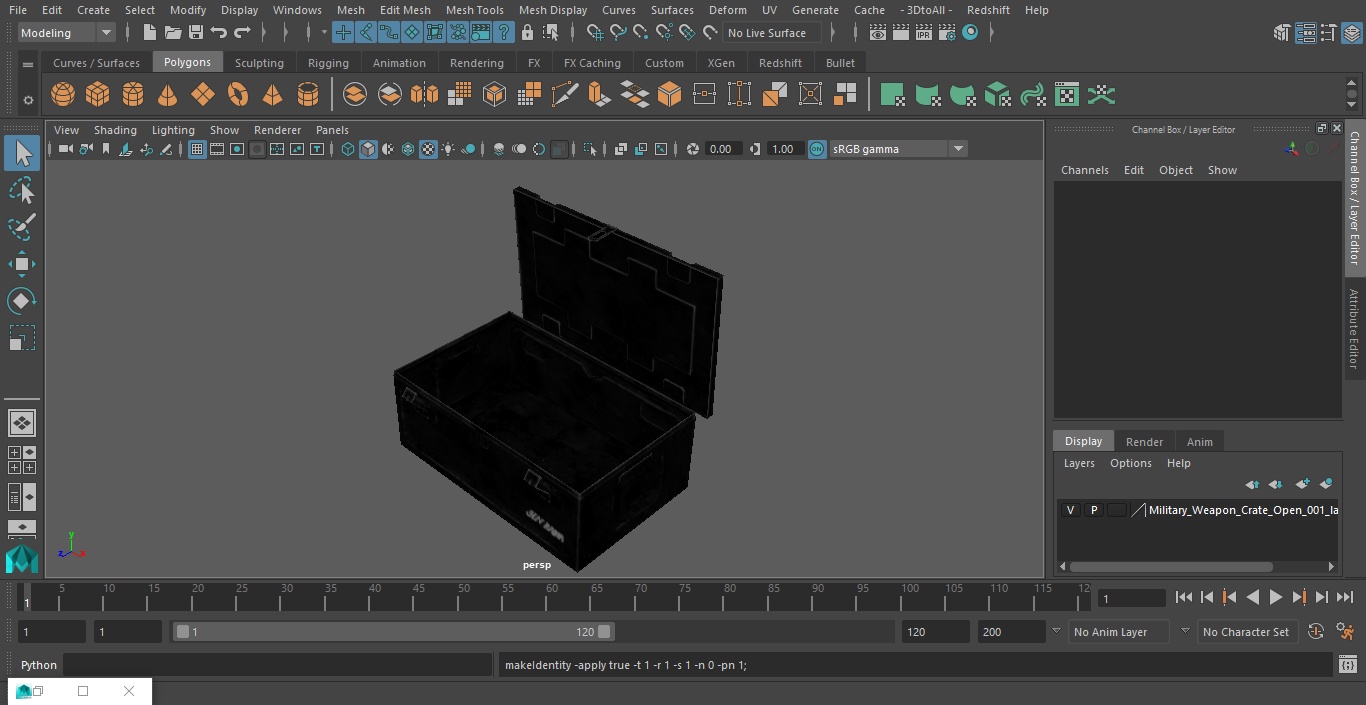 3D Military Weapon Crate Open