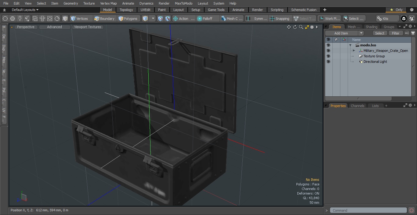 3D Military Weapon Crate Open