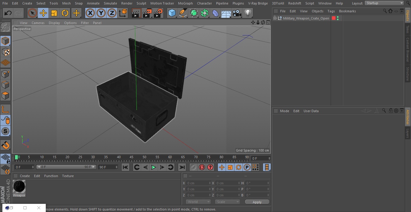 3D Military Weapon Crate Open