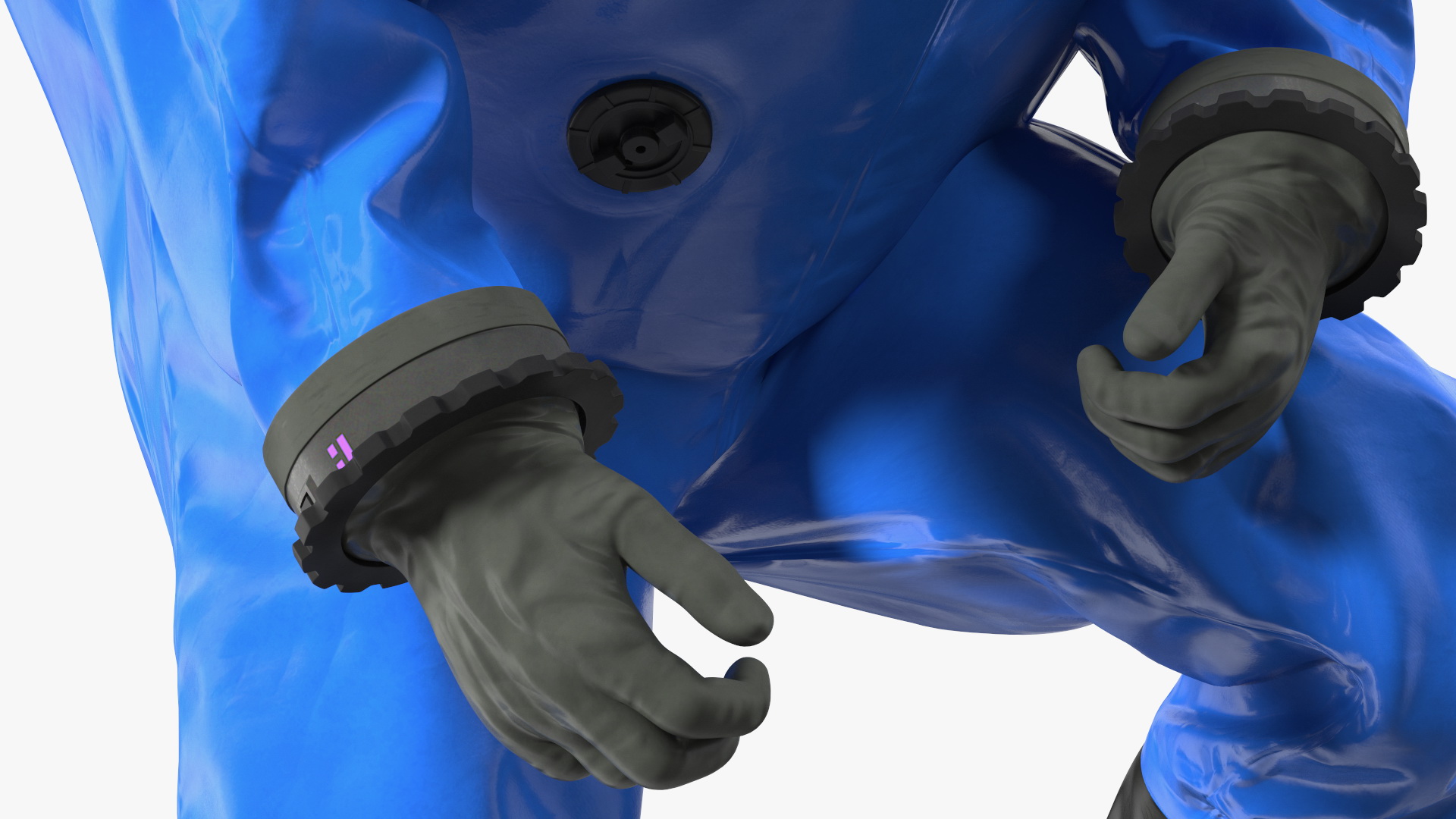 3D model Fully Encapsulating Chemical Protection Suit Squat Pose
