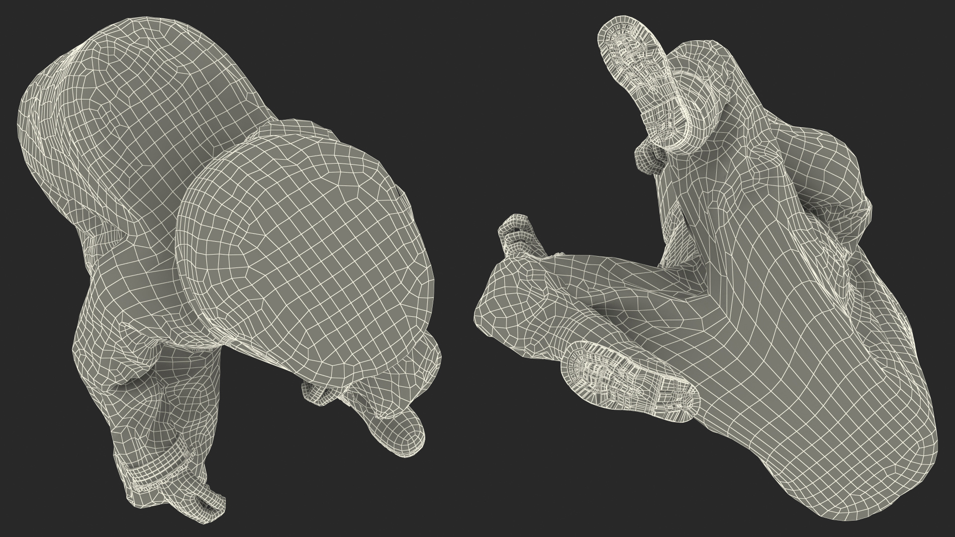 3D model Fully Encapsulating Chemical Protection Suit Squat Pose