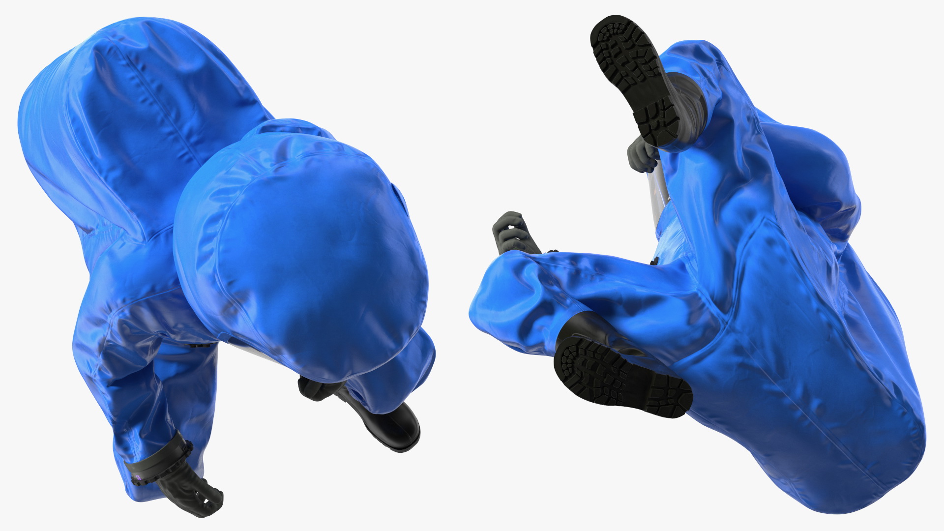 3D model Fully Encapsulating Chemical Protection Suit Squat Pose