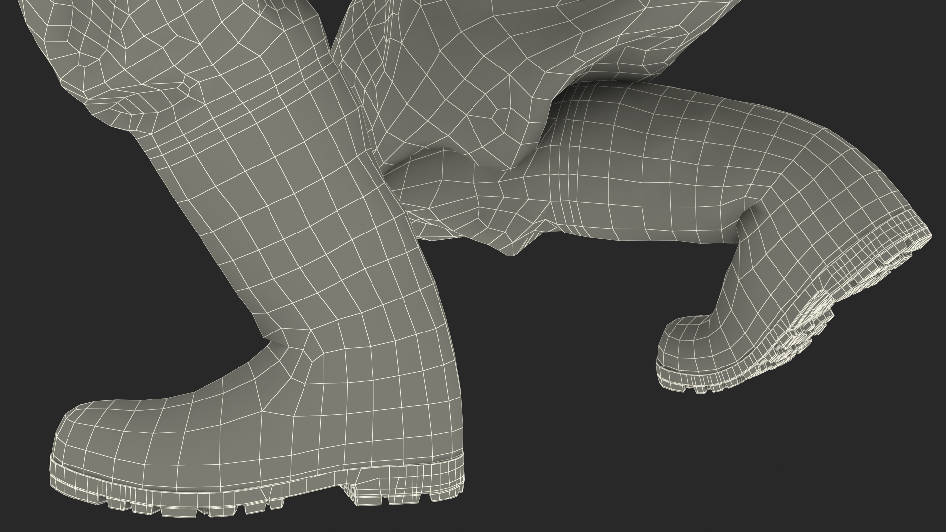 3D model Fully Encapsulating Chemical Protection Suit Squat Pose