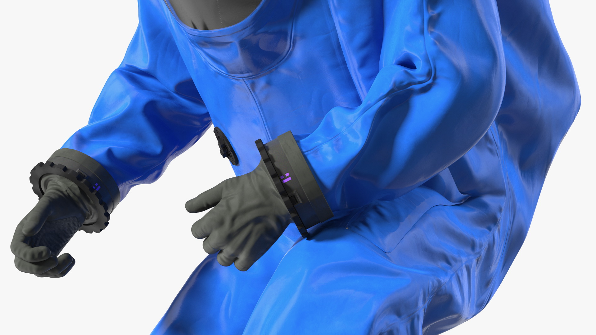 3D model Fully Encapsulating Chemical Protection Suit Squat Pose