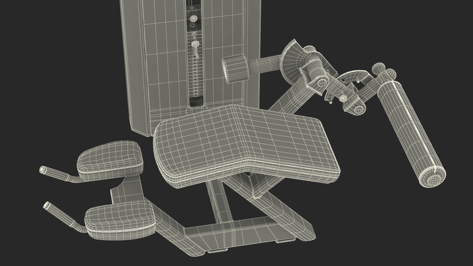 Grey Prone Leg Curl Trainer Freemotion Rigged for Cinema 4D 3D model