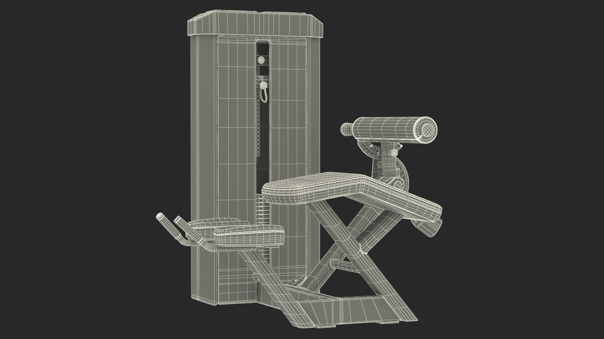Grey Prone Leg Curl Trainer Freemotion Rigged for Cinema 4D 3D model