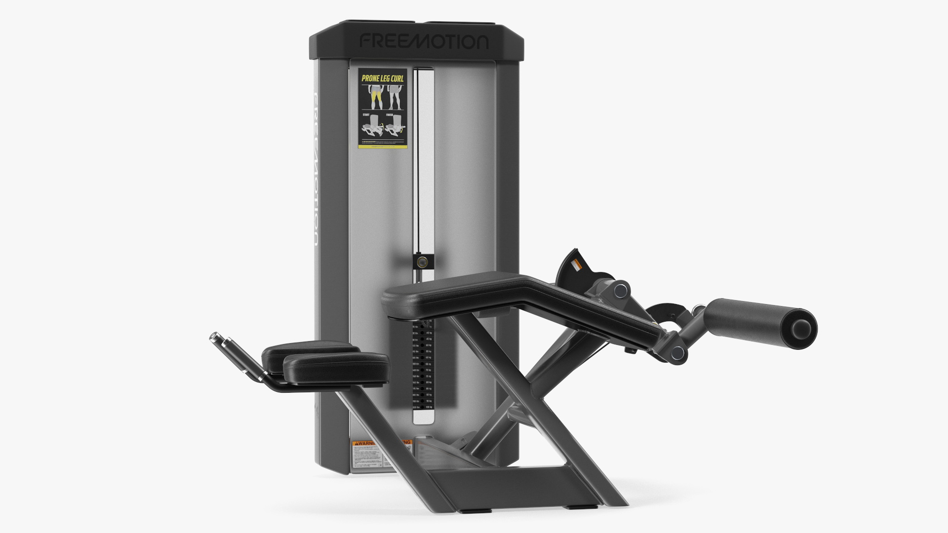 Grey Prone Leg Curl Trainer Freemotion Rigged for Cinema 4D 3D model