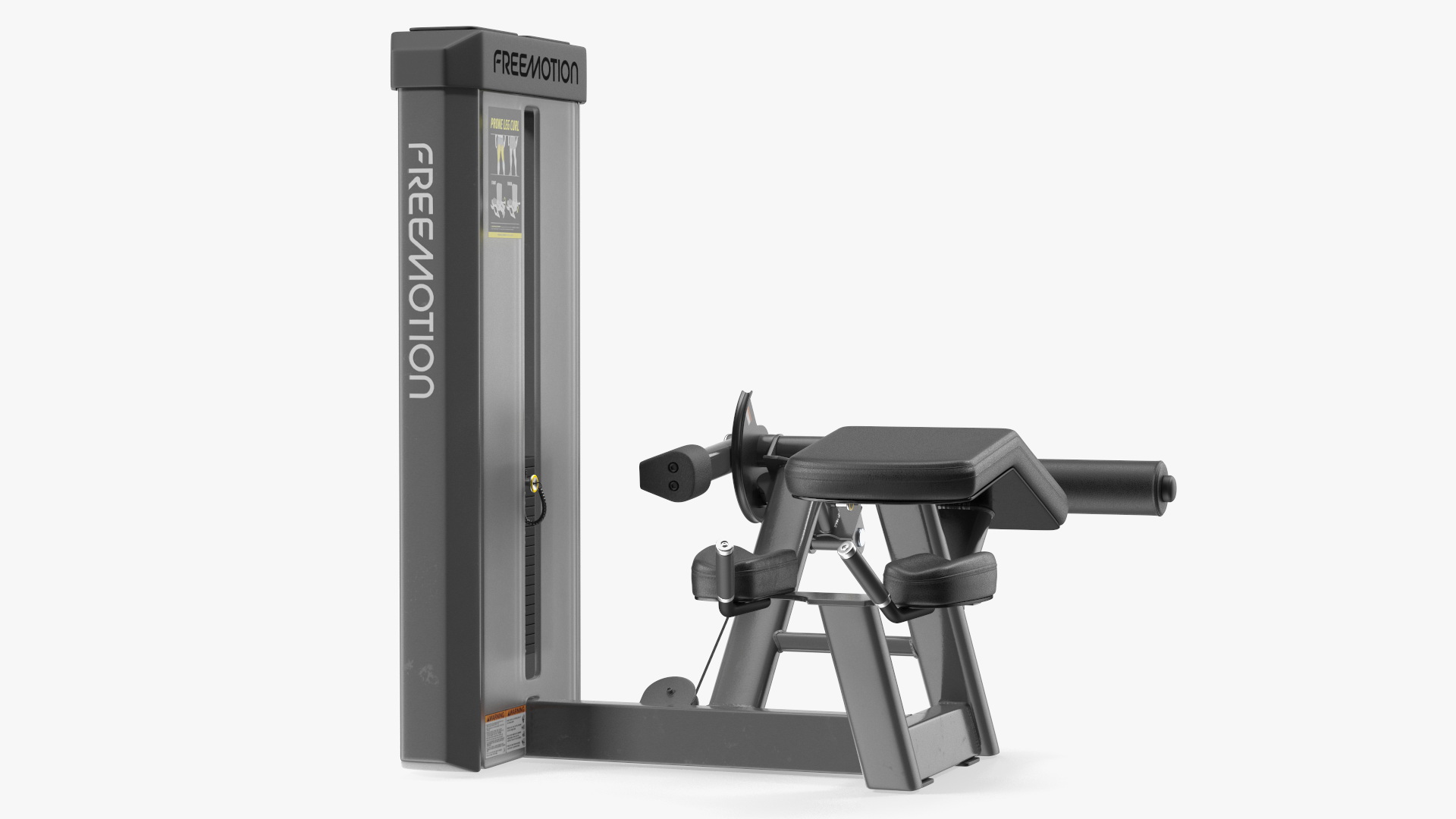 Grey Prone Leg Curl Trainer Freemotion Rigged for Cinema 4D 3D model