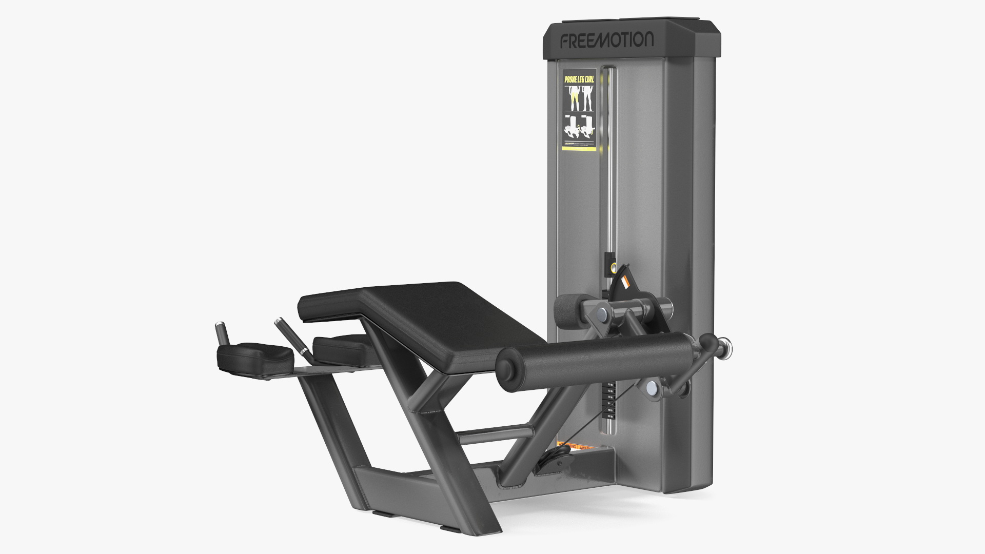 Grey Prone Leg Curl Trainer Freemotion Rigged for Cinema 4D 3D model