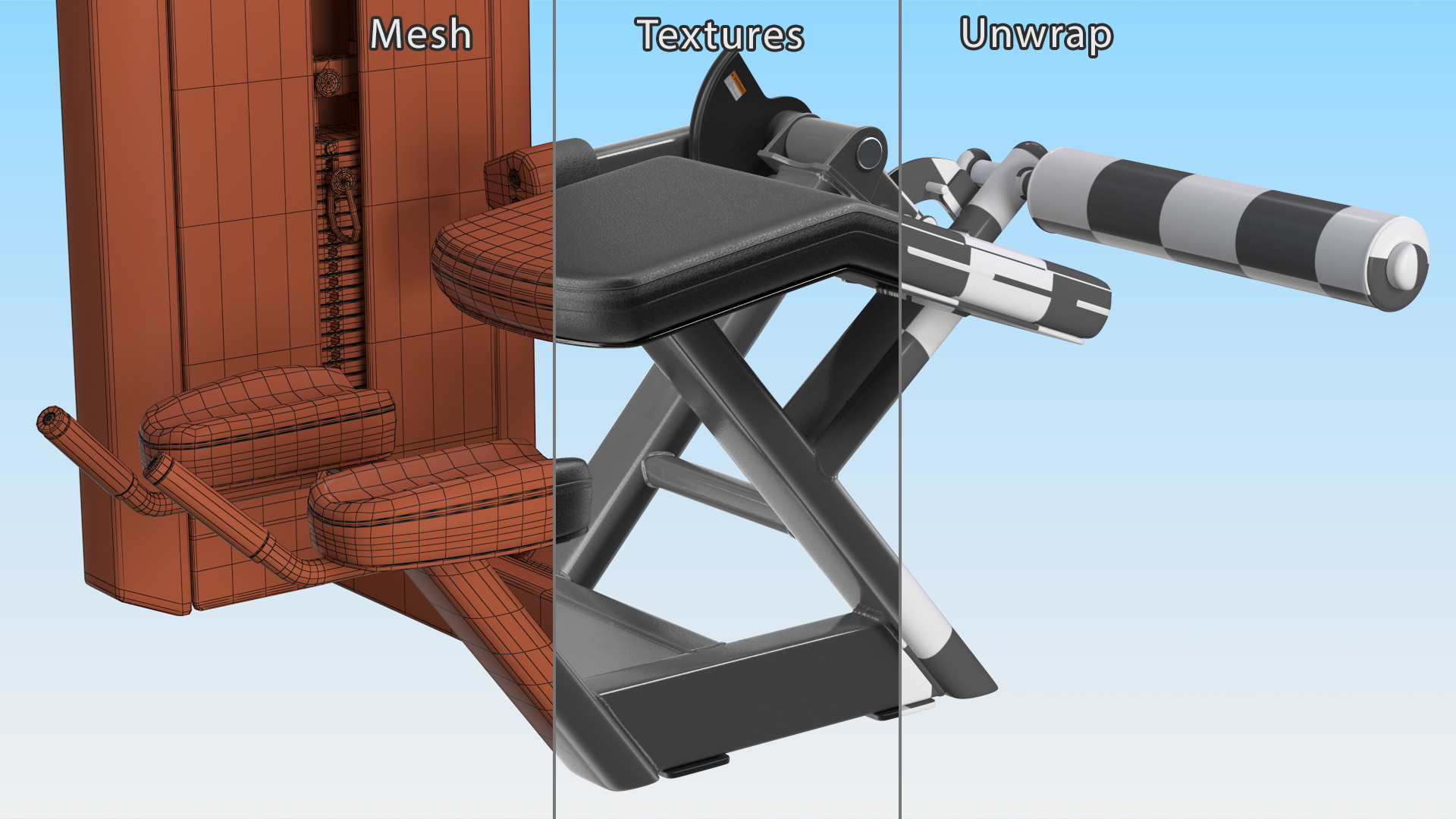Grey Prone Leg Curl Trainer Freemotion Rigged for Cinema 4D 3D model