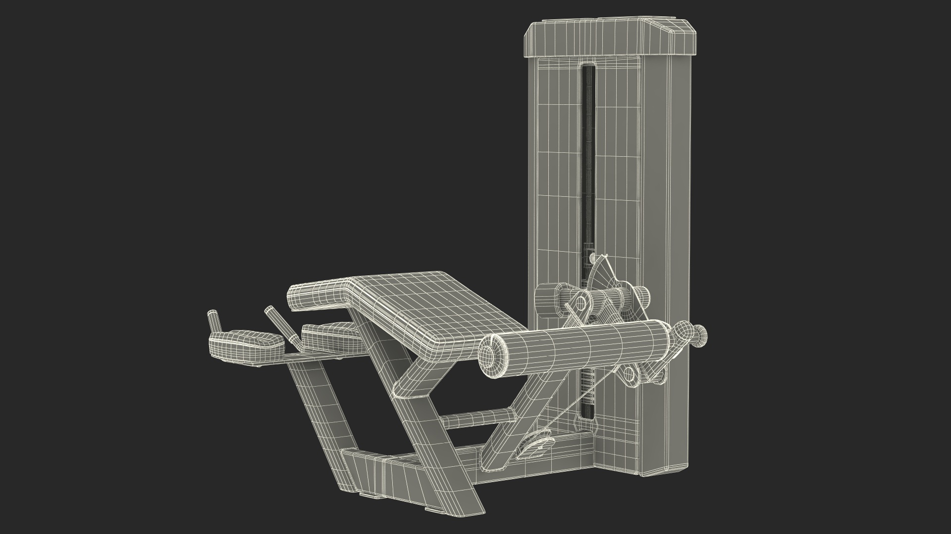 Grey Prone Leg Curl Trainer Freemotion Rigged for Cinema 4D 3D model