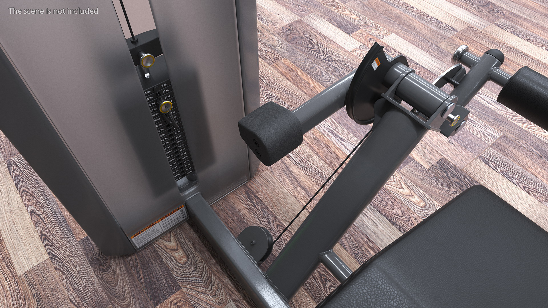 Grey Prone Leg Curl Trainer Freemotion Rigged for Cinema 4D 3D model