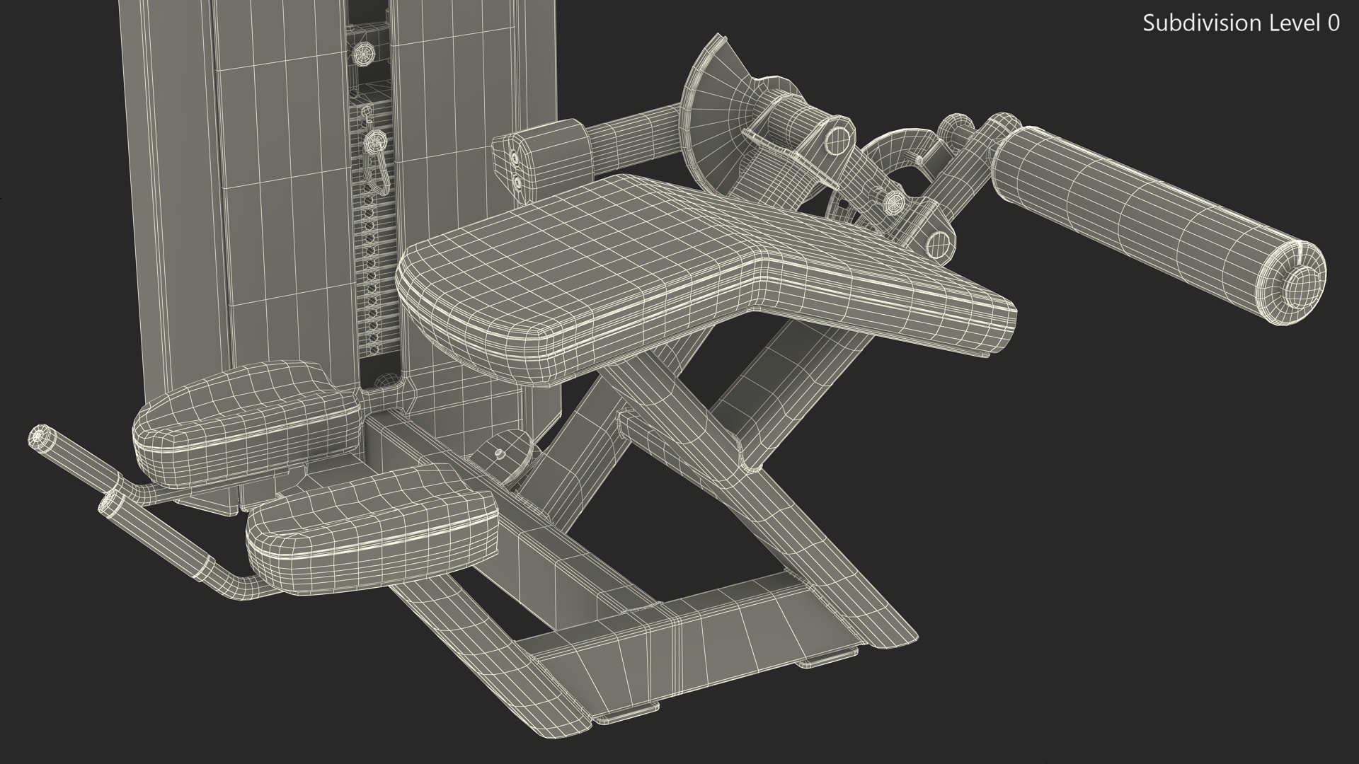 Grey Prone Leg Curl Trainer Freemotion Rigged for Cinema 4D 3D model