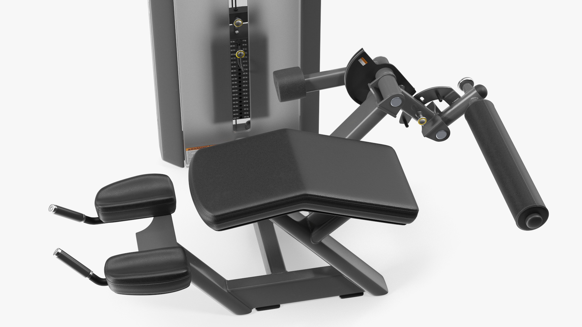Grey Prone Leg Curl Trainer Freemotion Rigged for Cinema 4D 3D model
