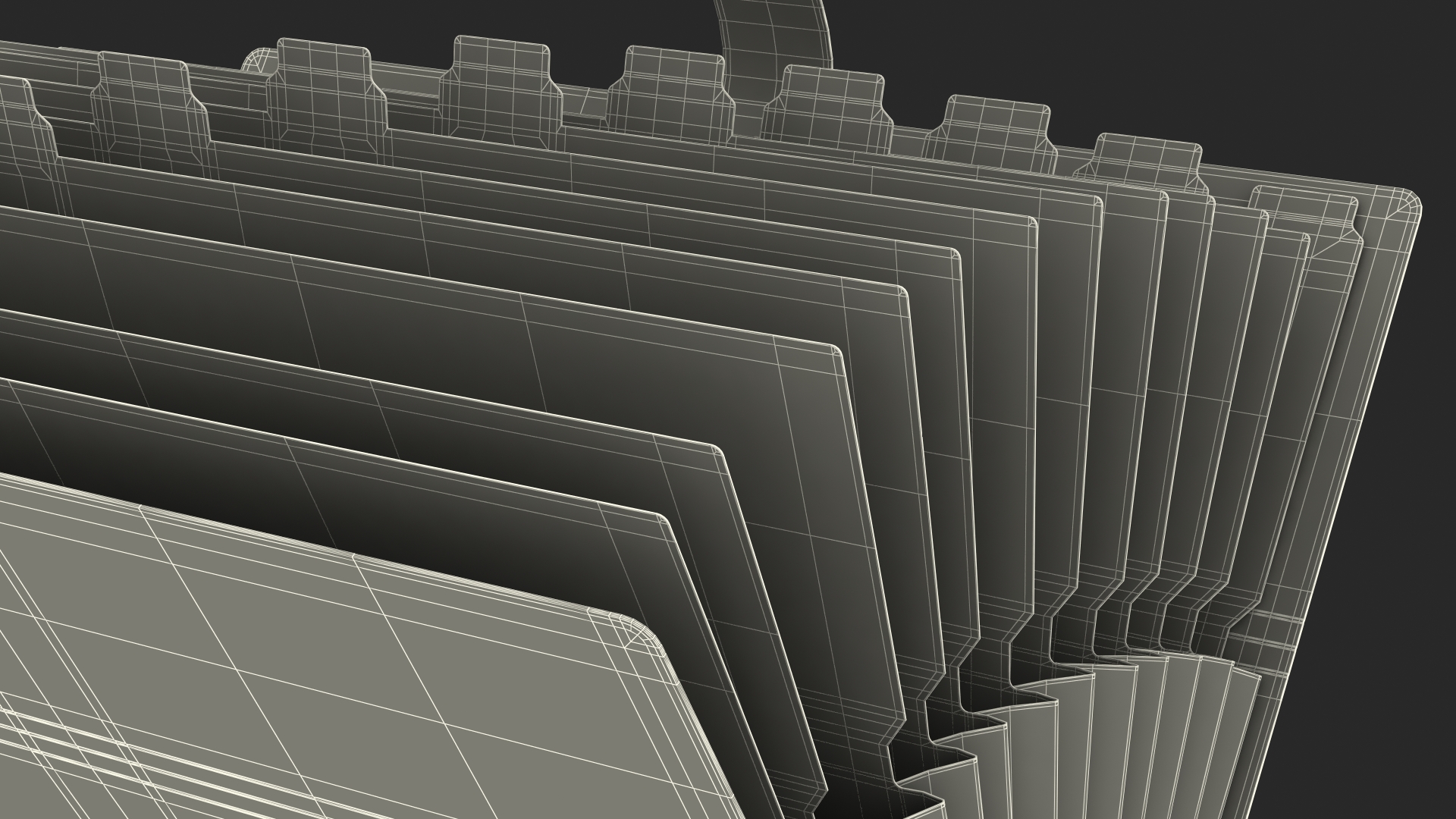Expanding File Folder Open Black 3D