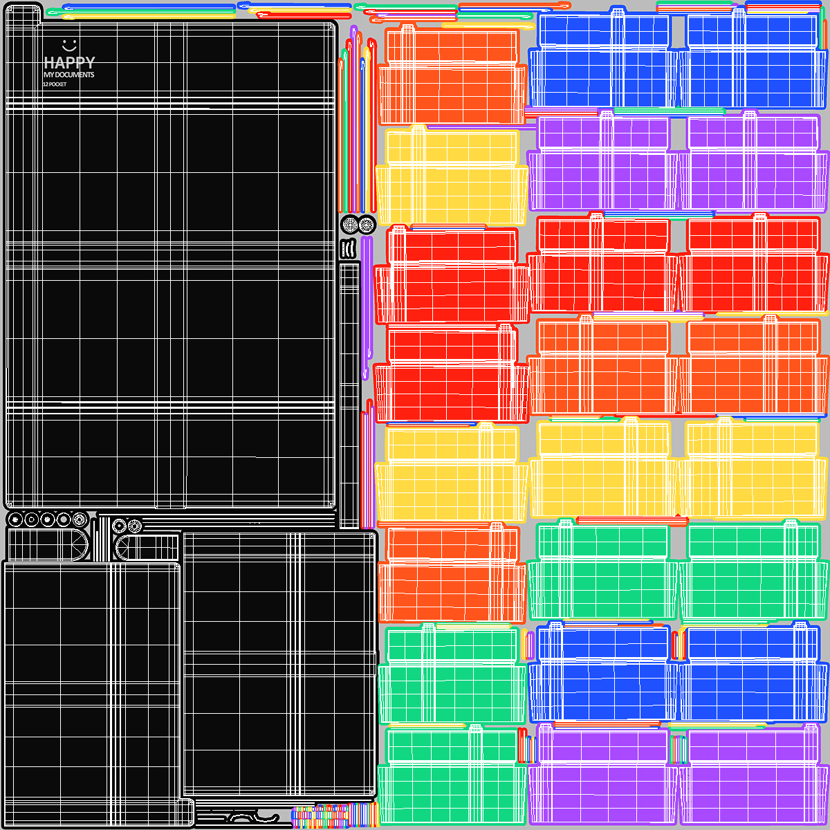 Expanding File Folder Open Black 3D