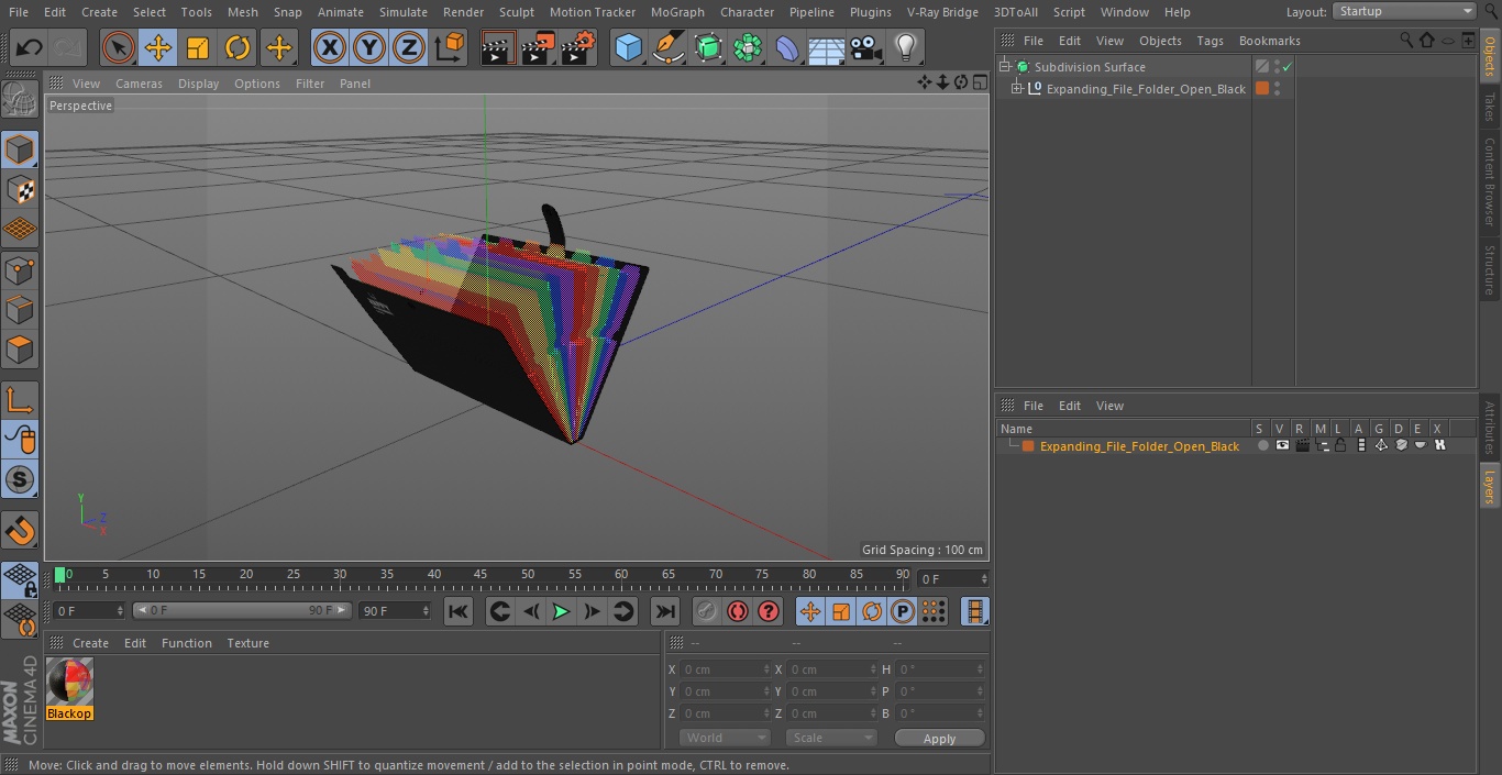 Expanding File Folder Open Black 3D