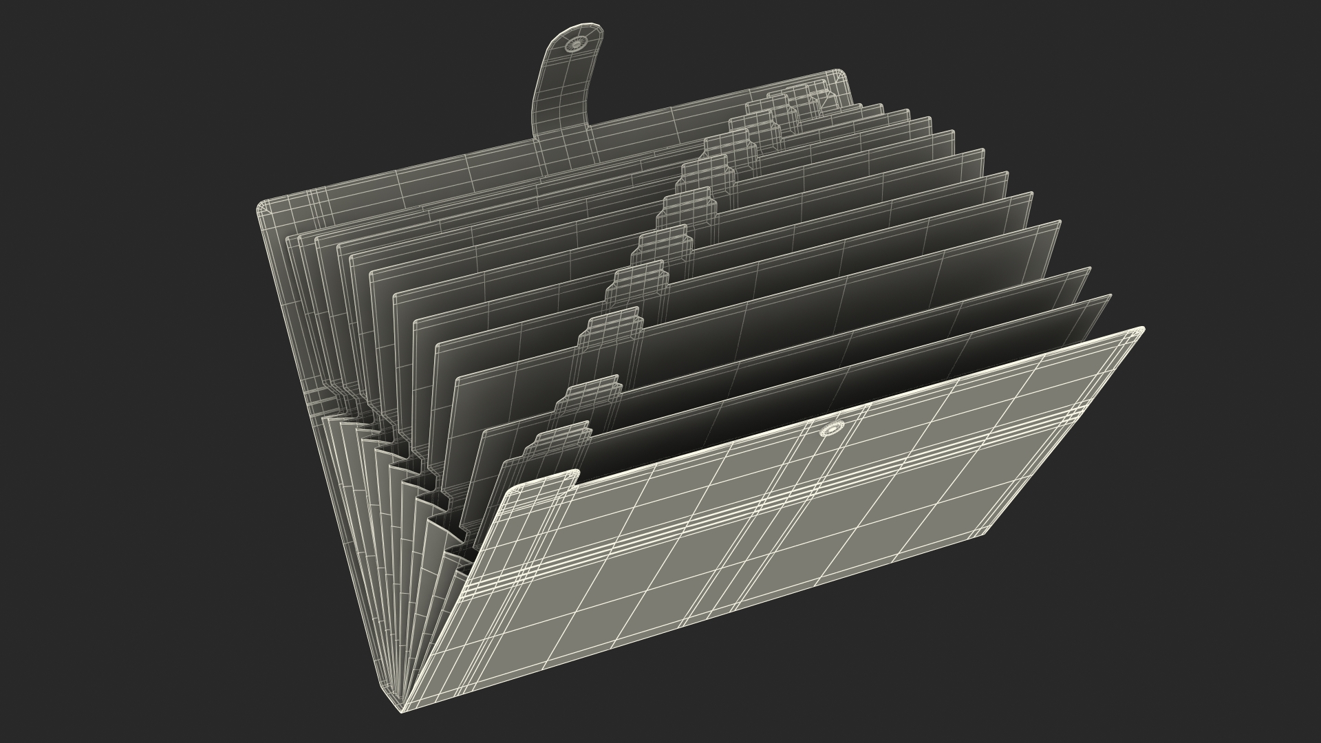 Expanding File Folder Open Black 3D