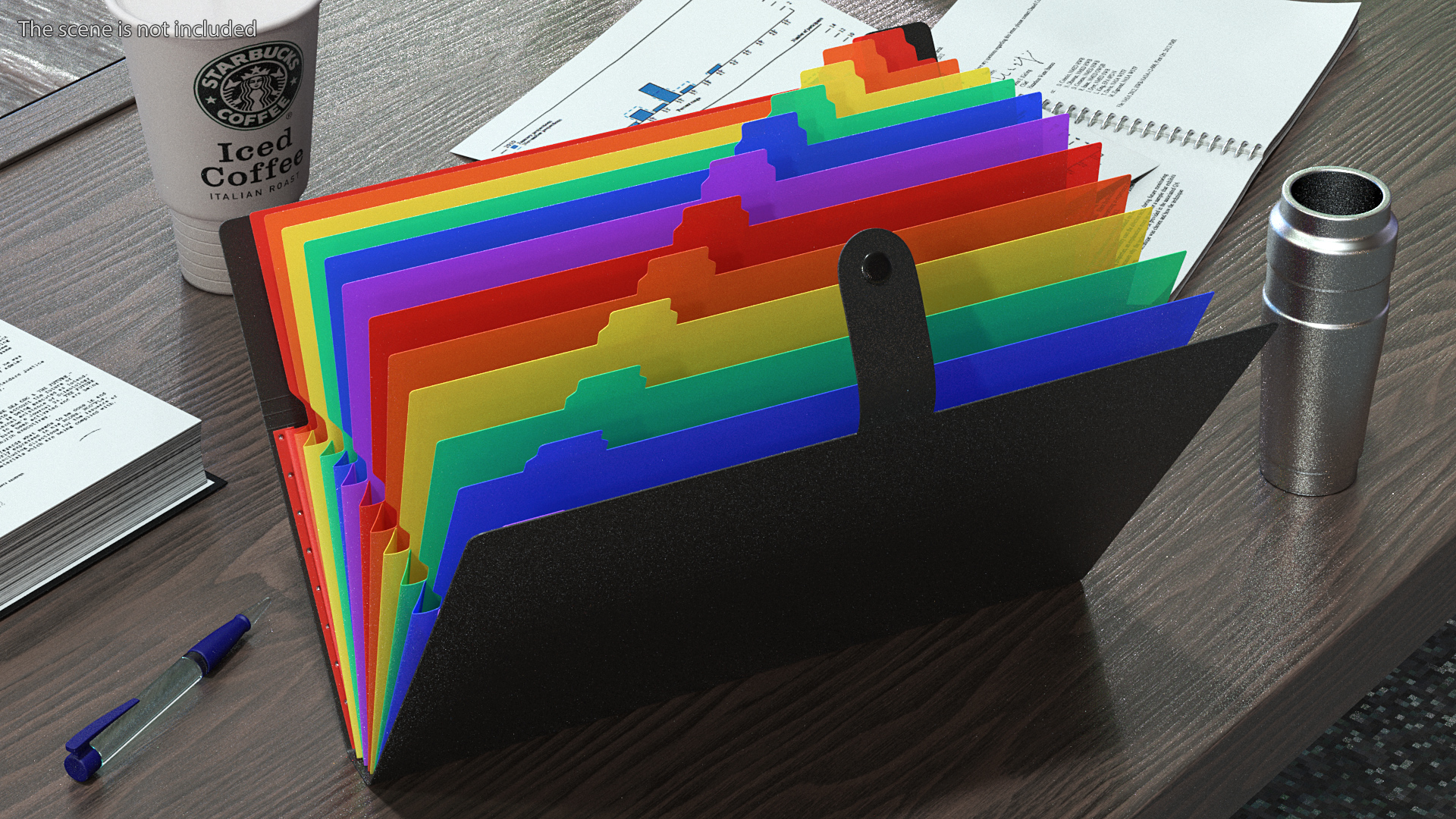 Expanding File Folder Open Black 3D