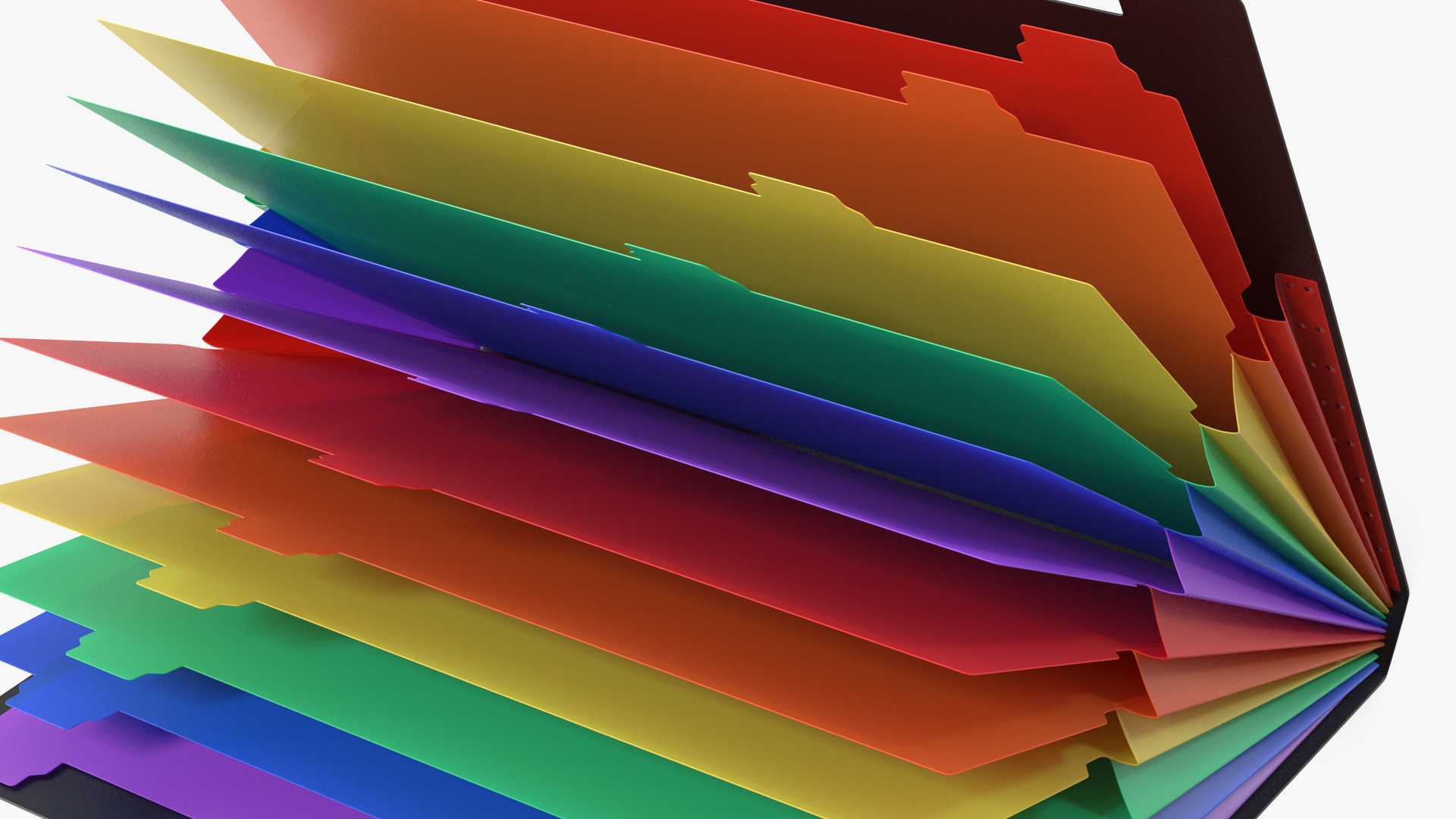 Expanding File Folder Open Black 3D