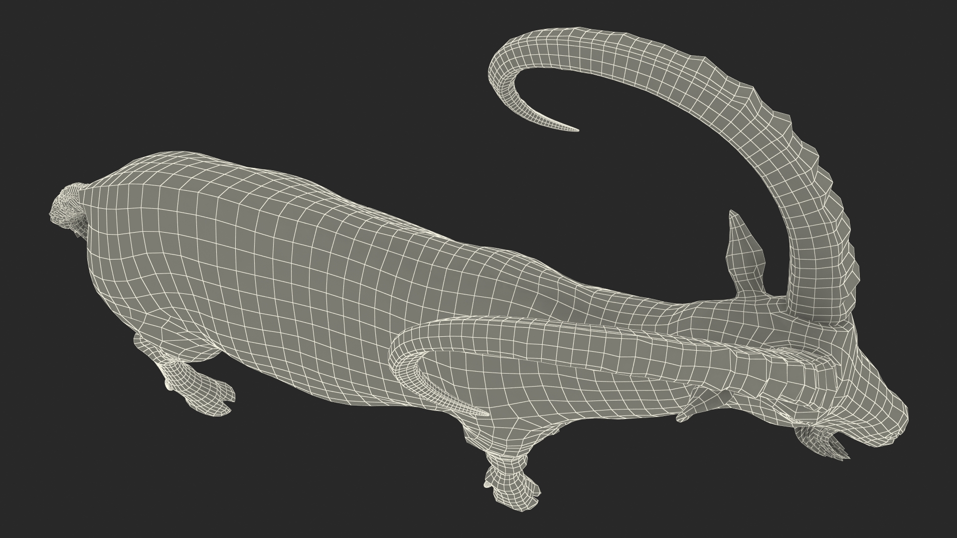 Alpine Ibex Rigged for Maya 3D