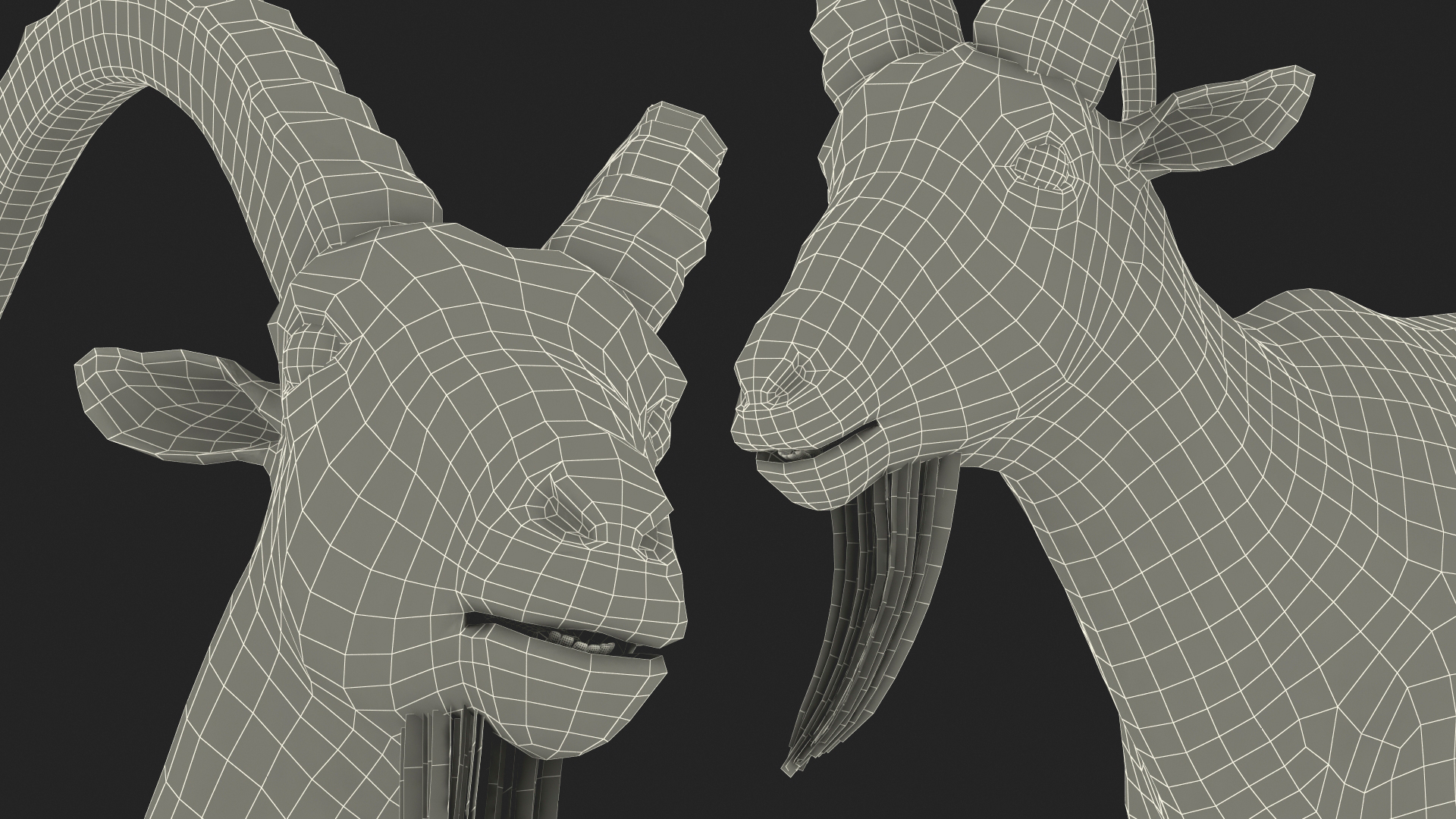 Alpine Ibex Rigged for Maya 3D