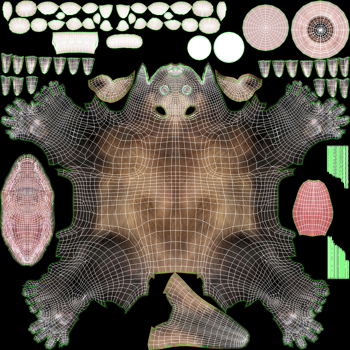 Wolverine Dark Color Sitting Pose Fur 3D
