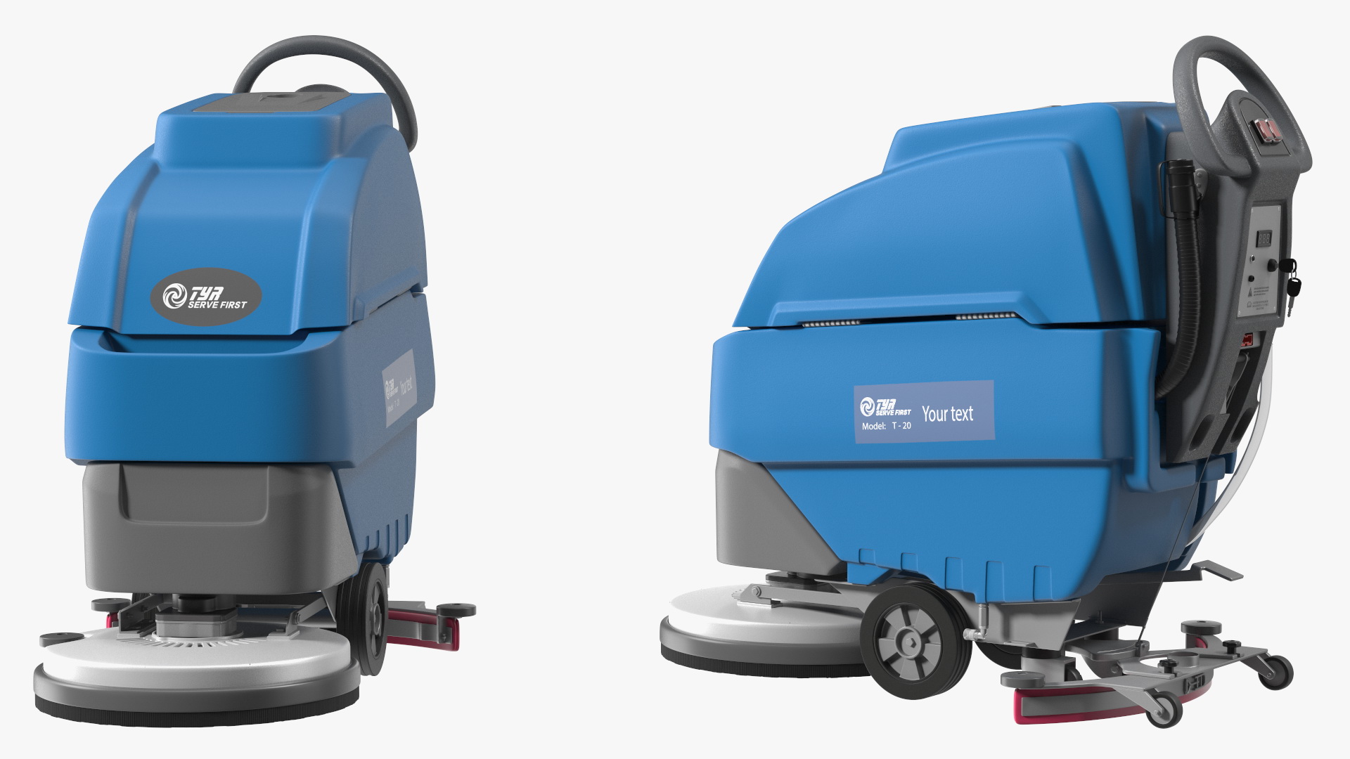 Automatic Floor Cleaning Machine Blue 3D