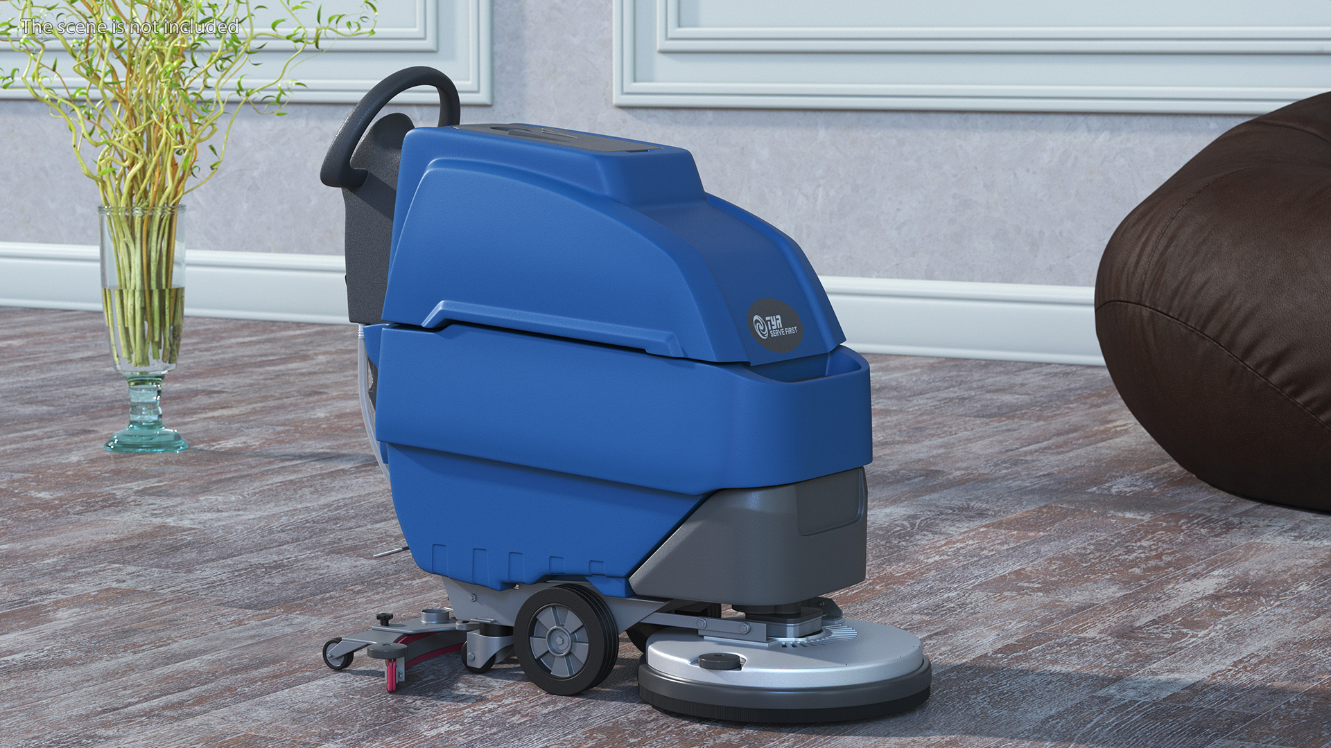 Automatic Floor Cleaning Machine Blue 3D
