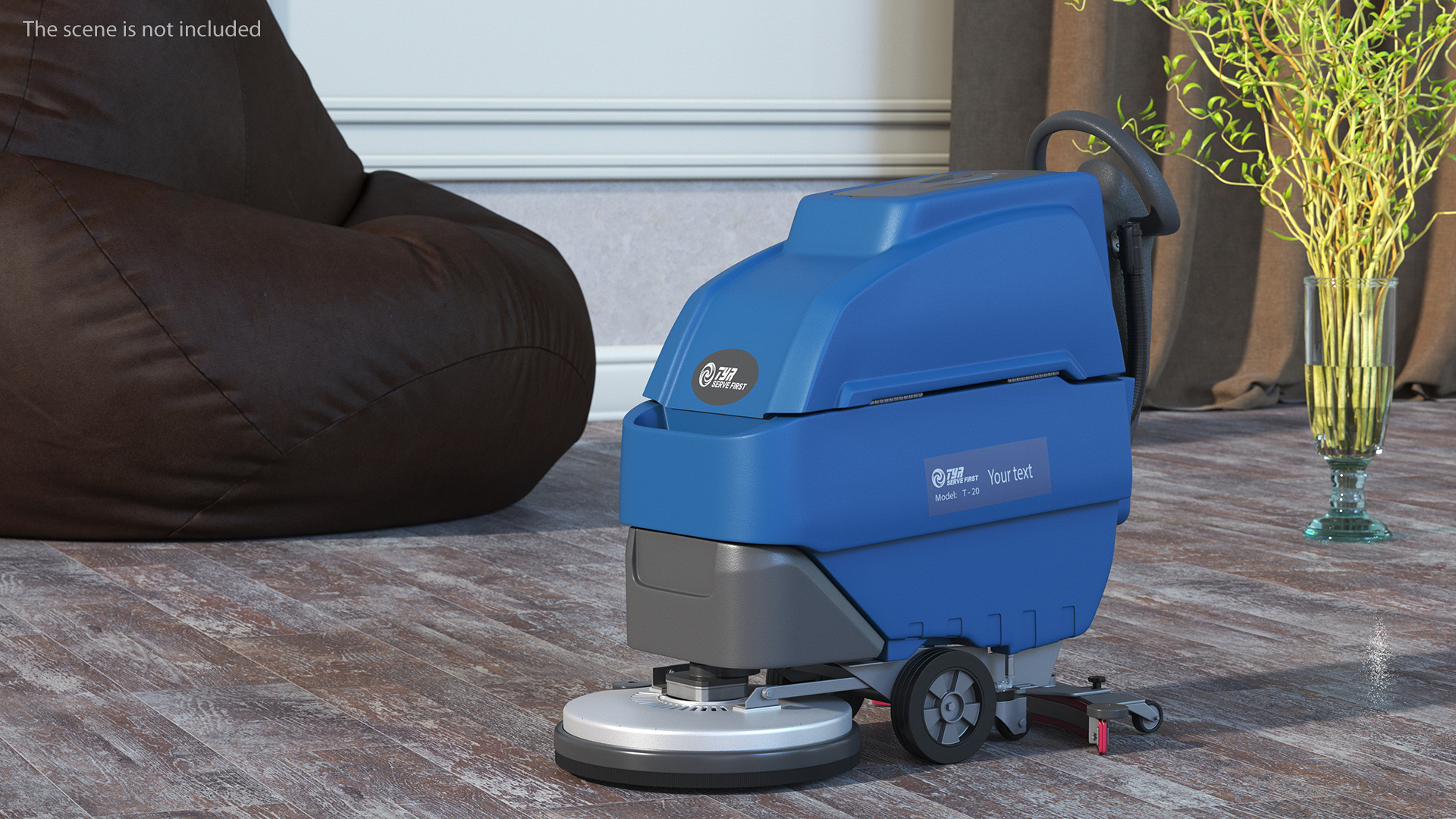 Automatic Floor Cleaning Machine Blue 3D