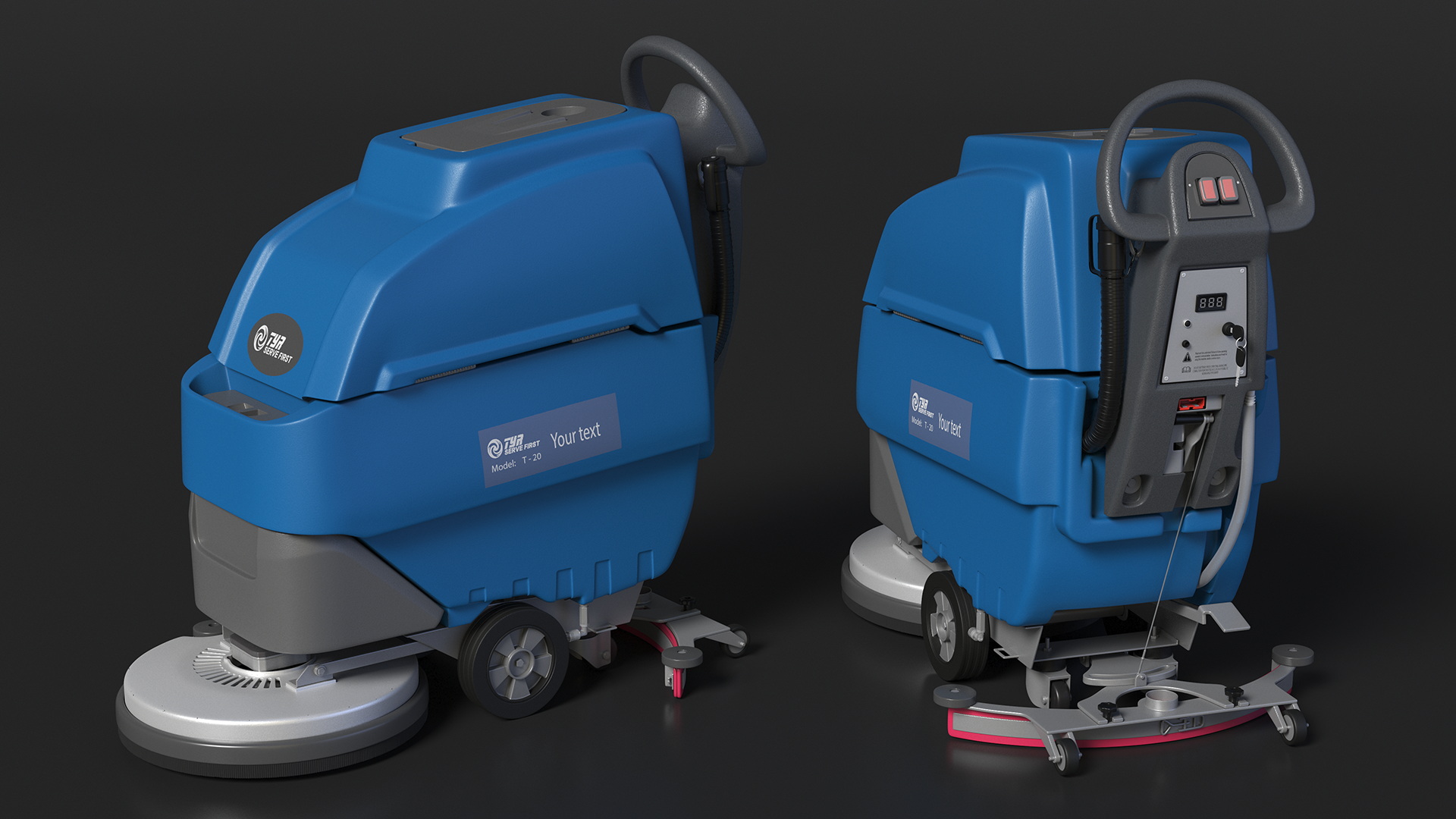 Automatic Floor Cleaning Machine Blue 3D