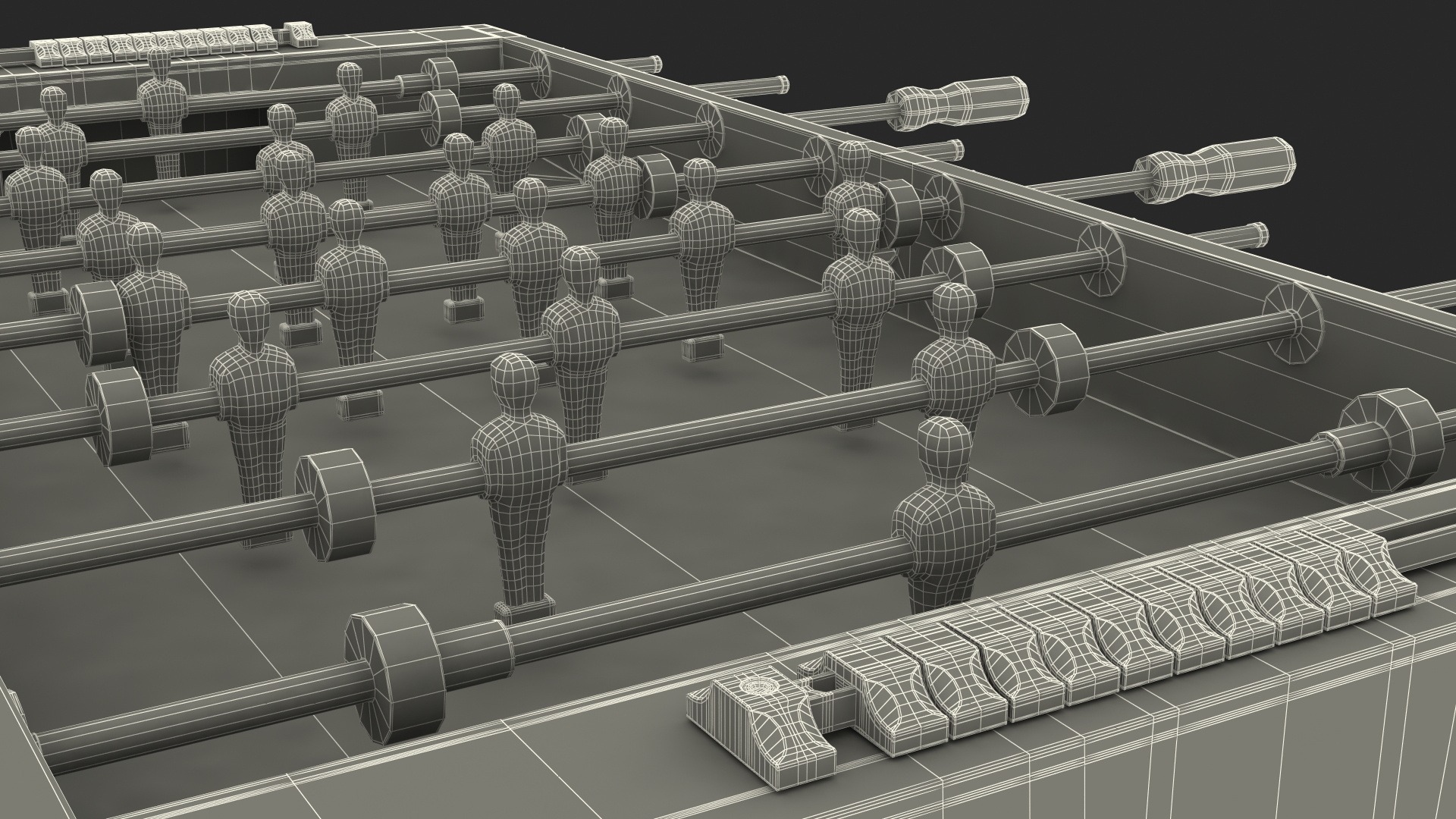 3D Portable Mini Foosball Table model