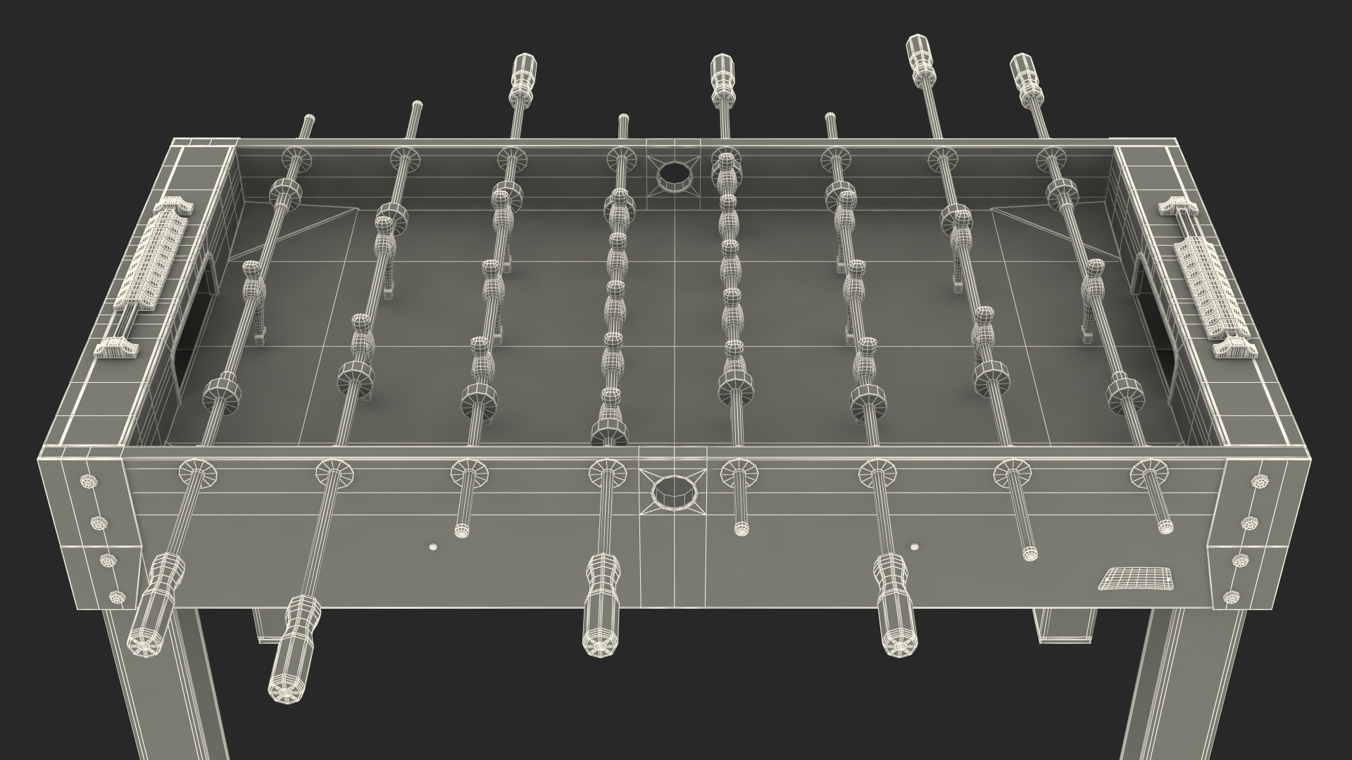 3D Portable Mini Foosball Table model