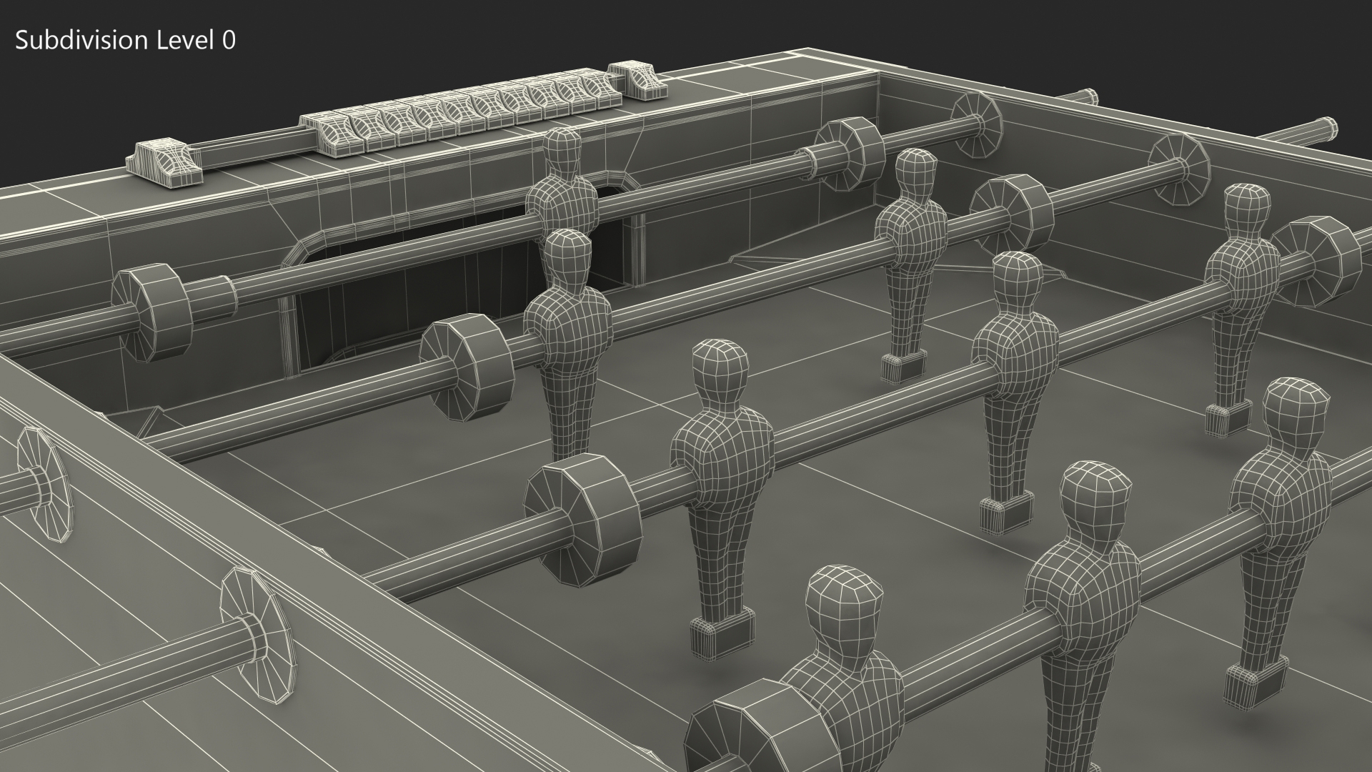 3D Portable Mini Foosball Table model