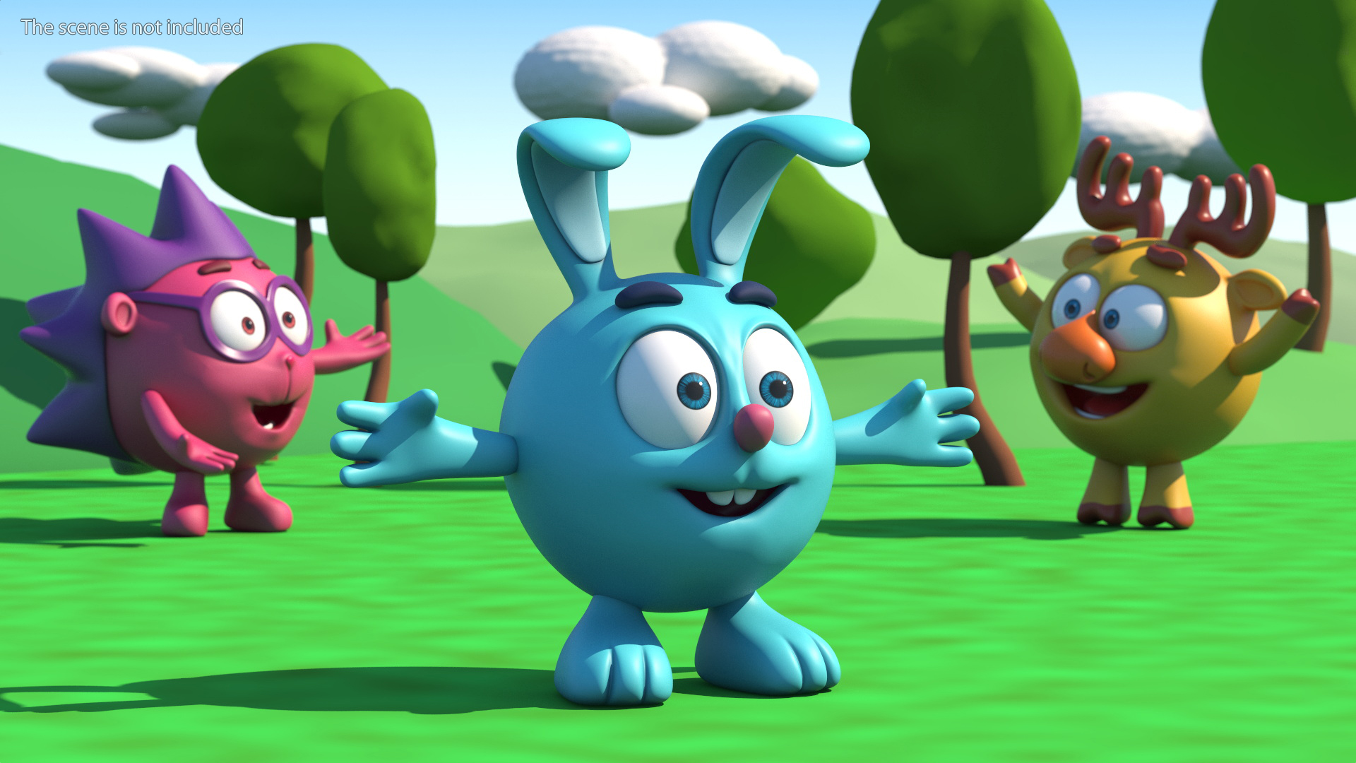 3D Kikoriki Krash Character T-pose