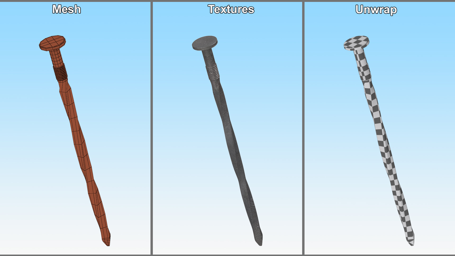 Deck Nails Old 3D model