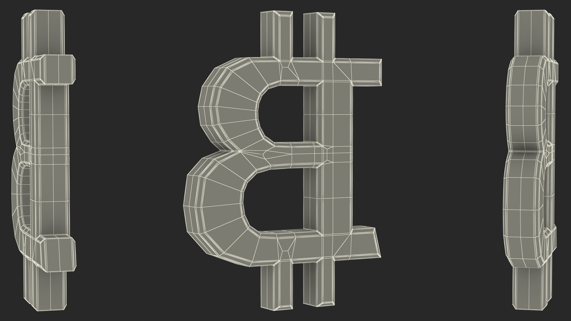 3D Bitcoin Symbol Silver