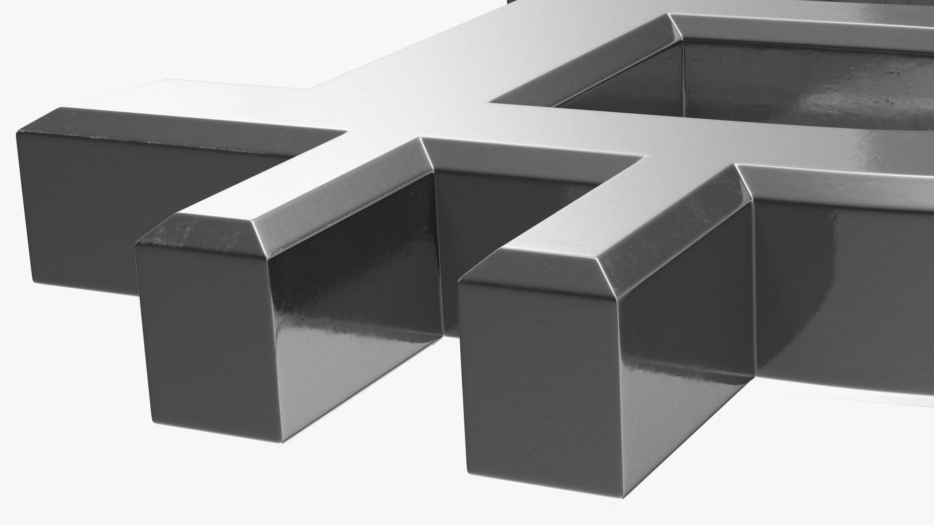 3D Bitcoin Symbol Silver