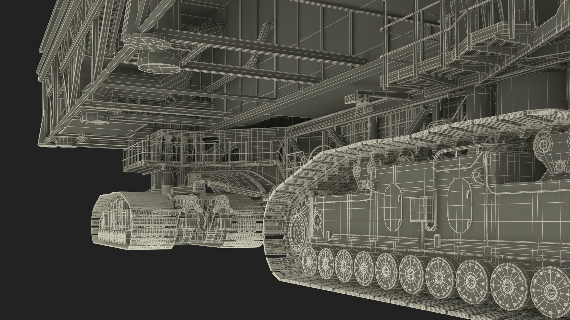 3D Launch Pad with Missile Crawler Transporter model