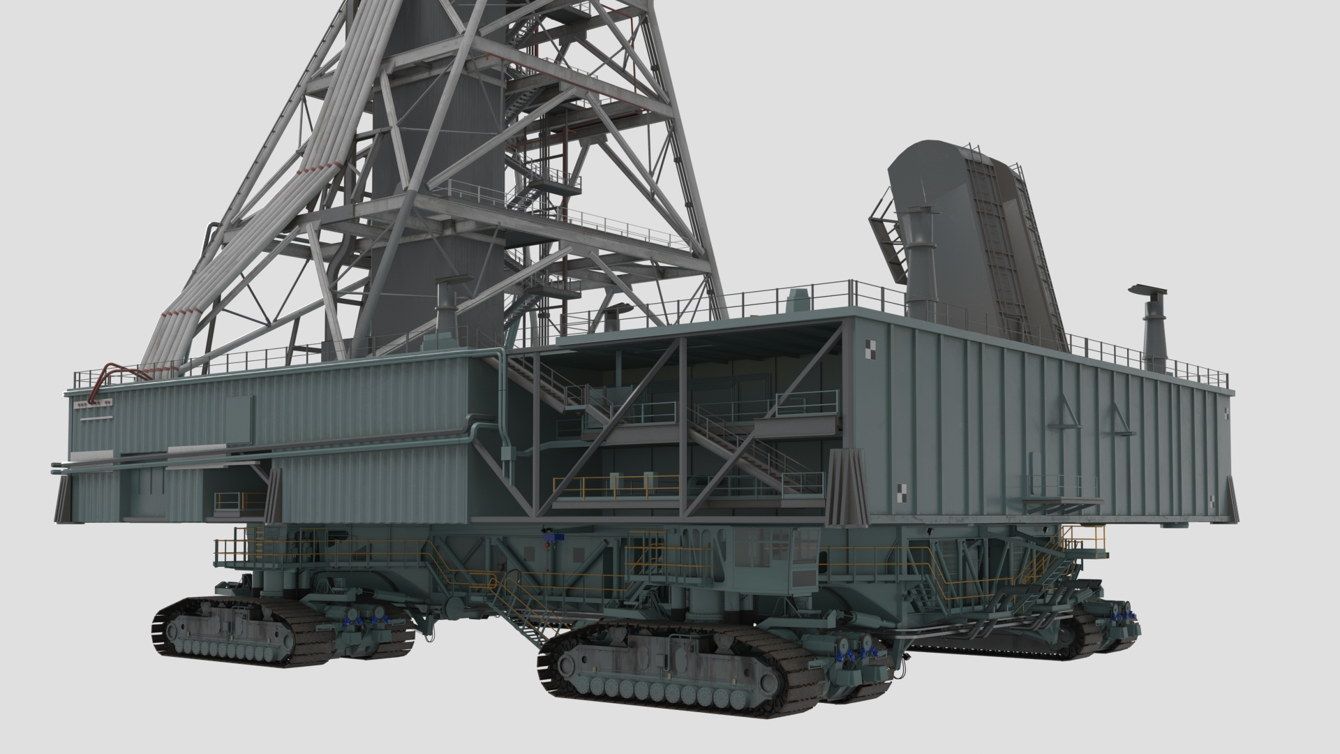 3D Launch Pad with Missile Crawler Transporter model