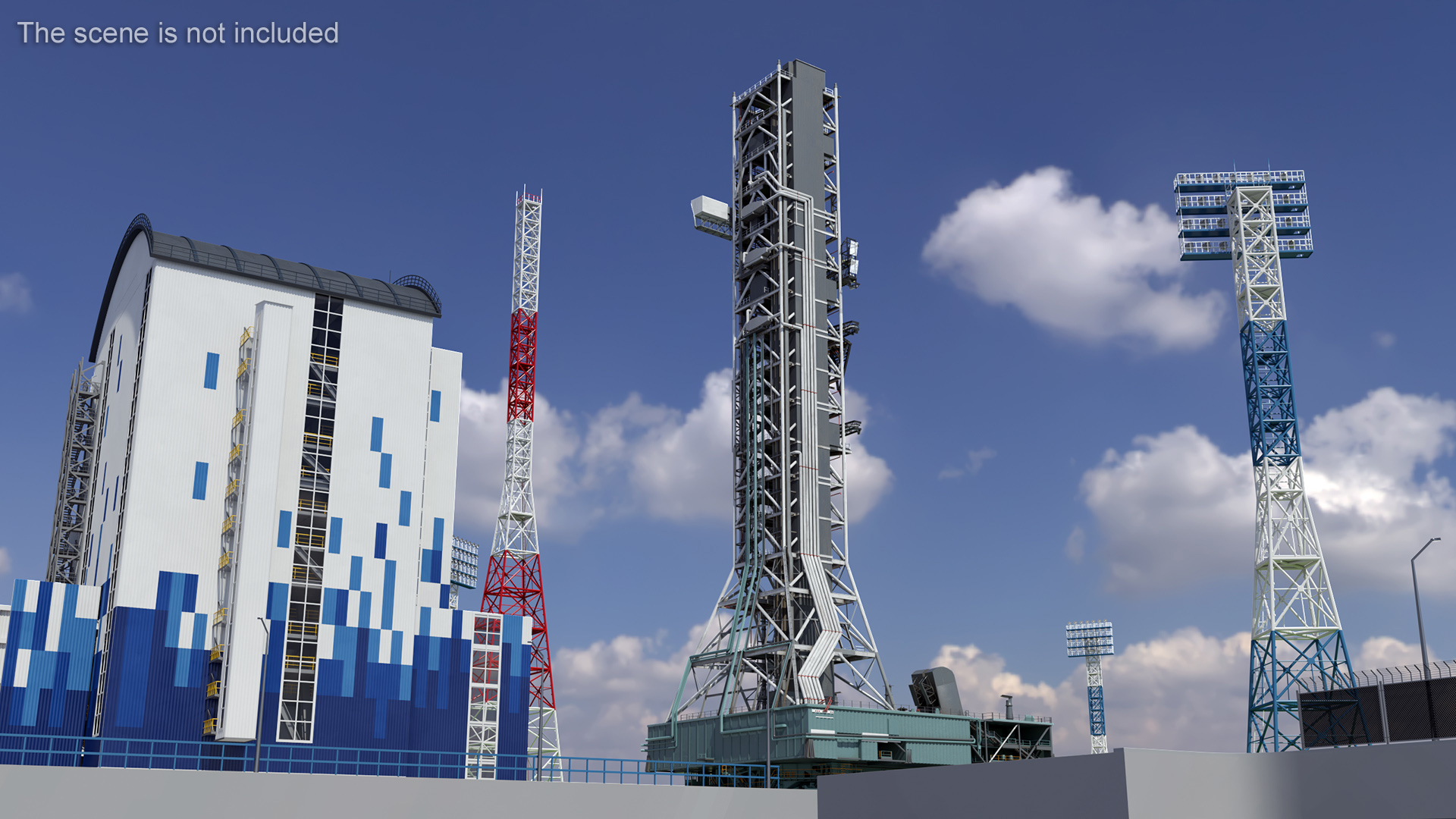 3D Launch Pad with Missile Crawler Transporter model