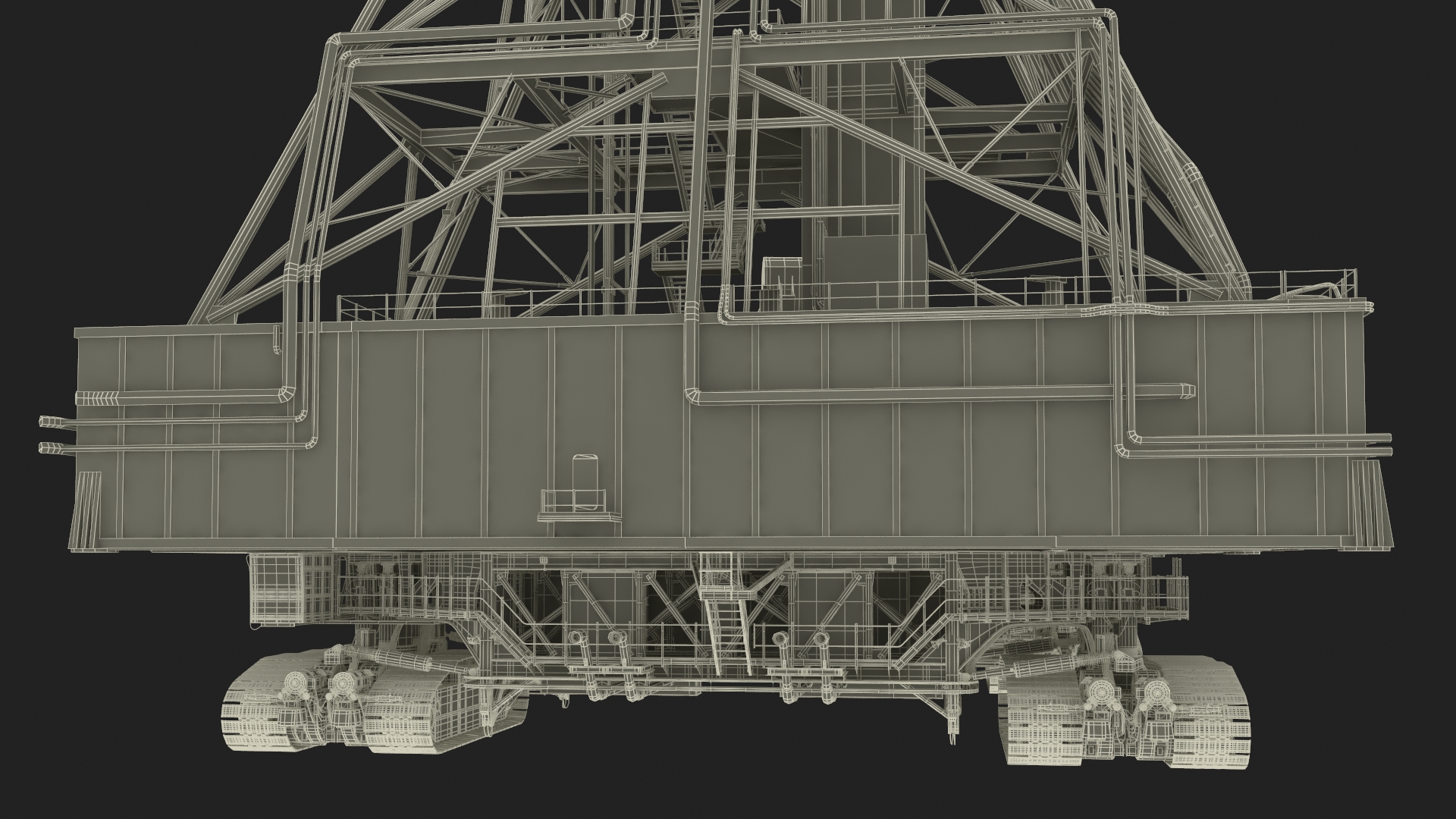 3D Launch Pad with Missile Crawler Transporter model