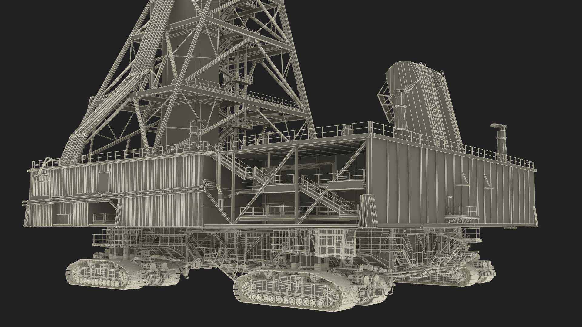 3D Launch Pad with Missile Crawler Transporter model