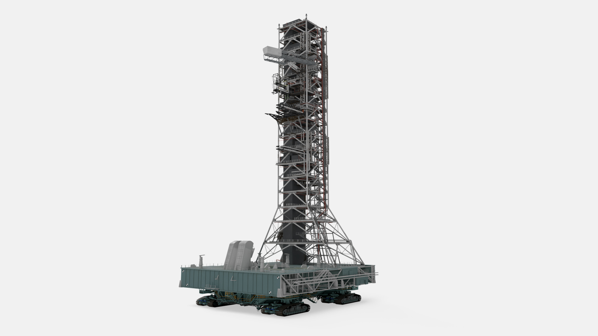 3D Launch Pad with Missile Crawler Transporter model