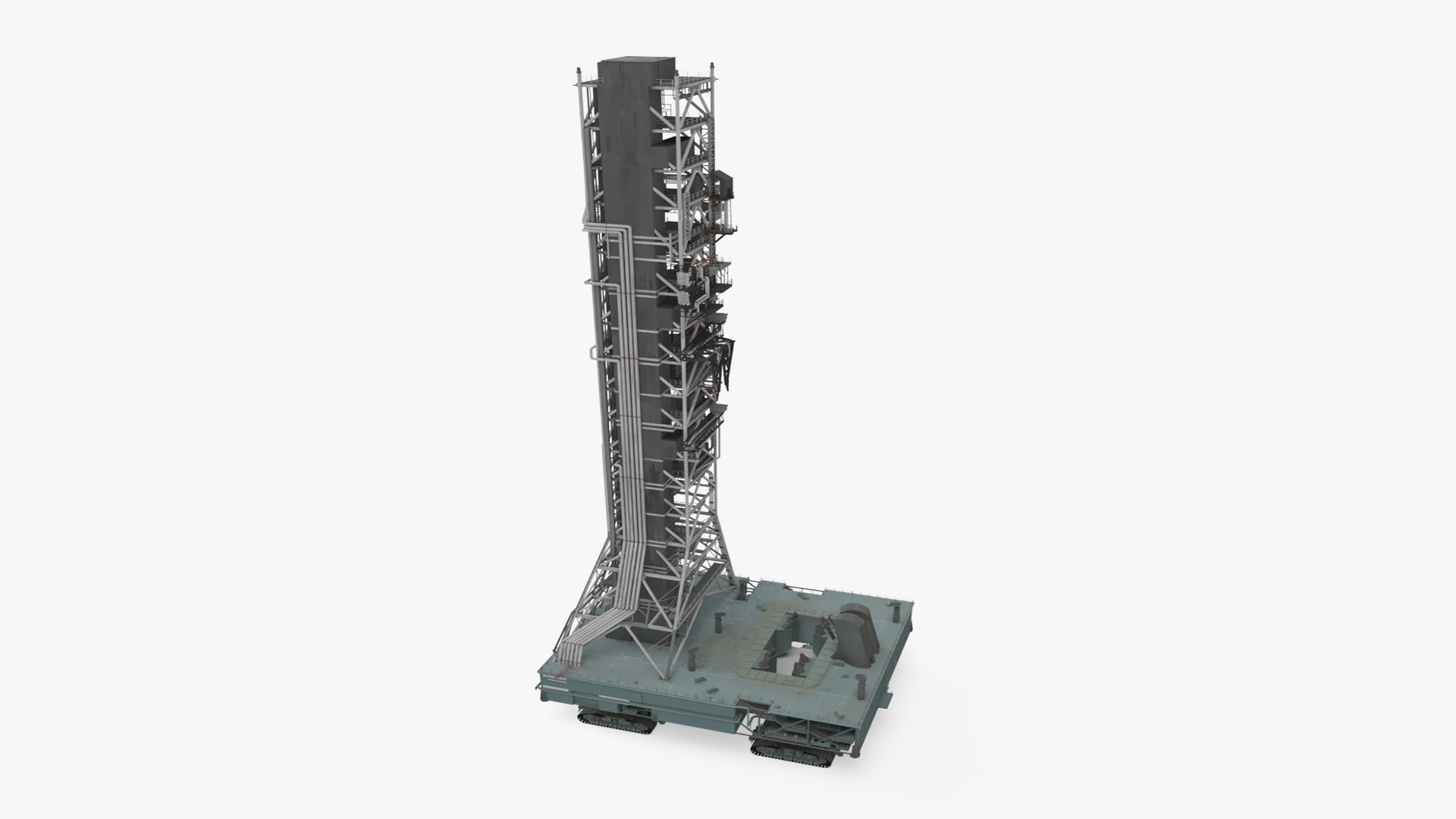 3D Launch Pad with Missile Crawler Transporter model
