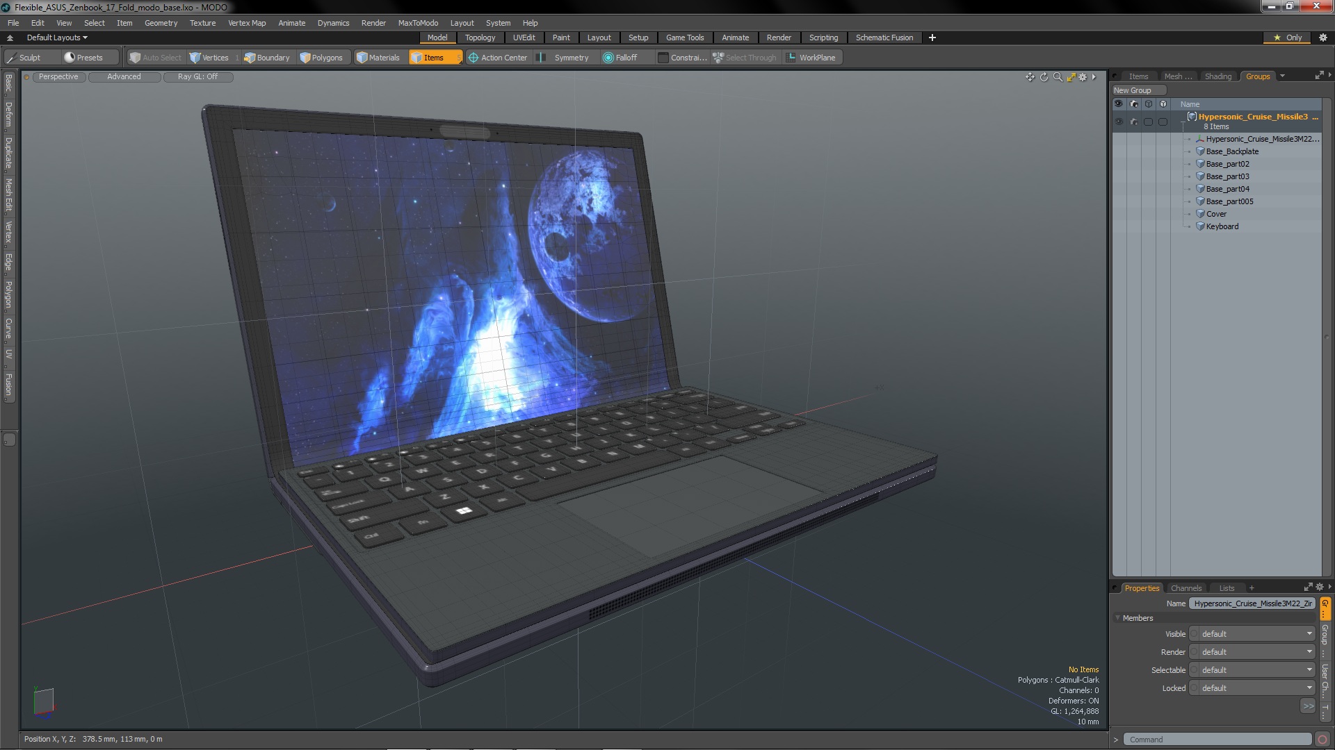 Flexible ASUS Zenbook 17 Fold 3D model
