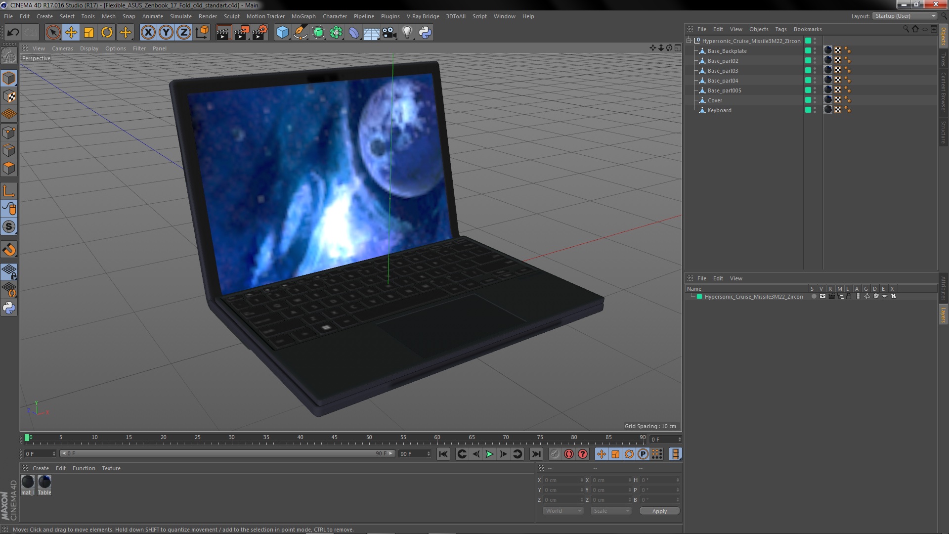 Flexible ASUS Zenbook 17 Fold 3D model